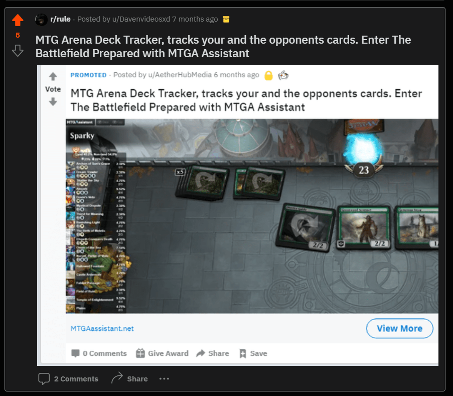 MTG Arena Deck Tracker, tracks your and the opponents cards. Enter The Battlefield Prepared with
