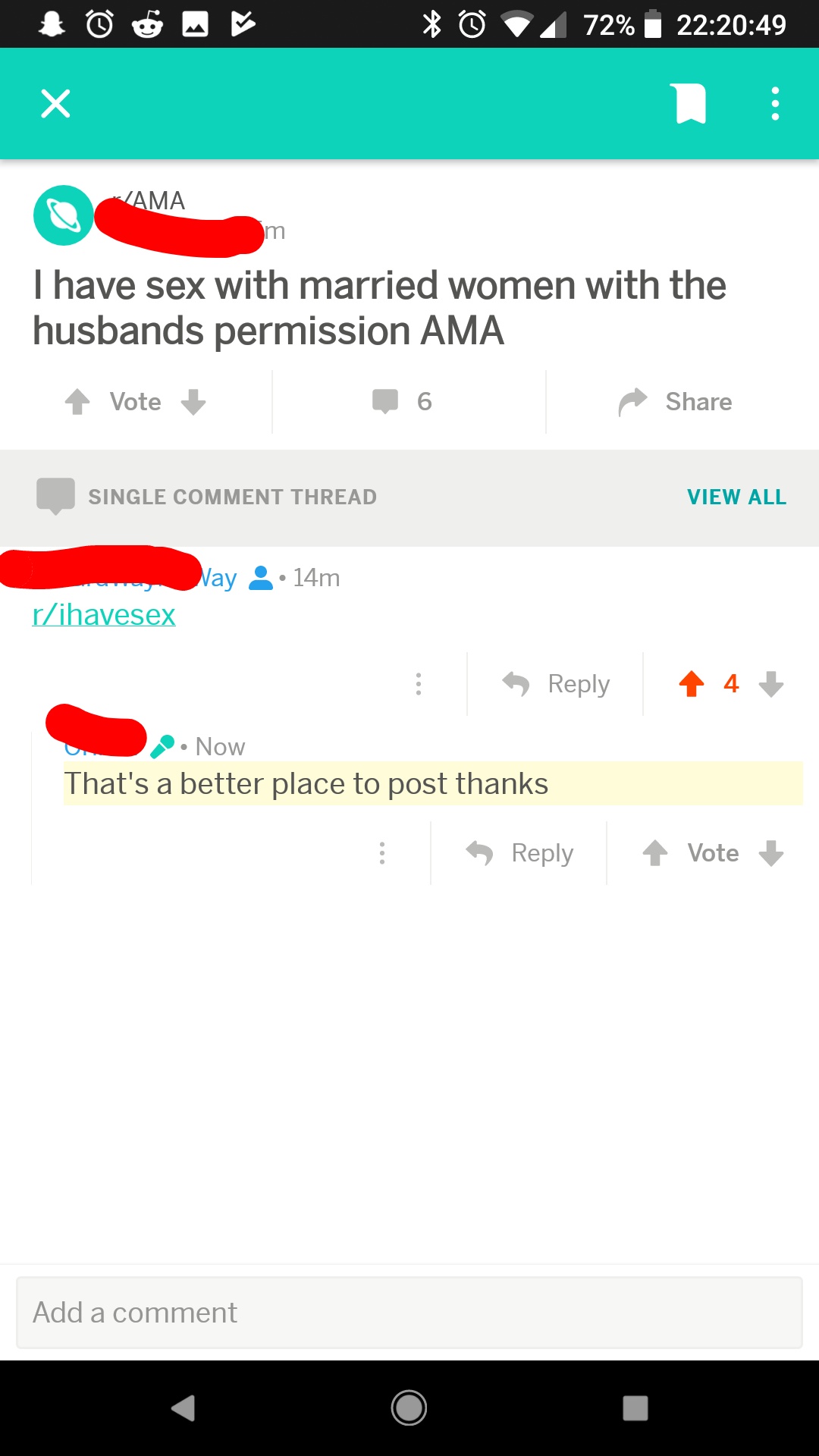 Great place to post this question r/ihavesex