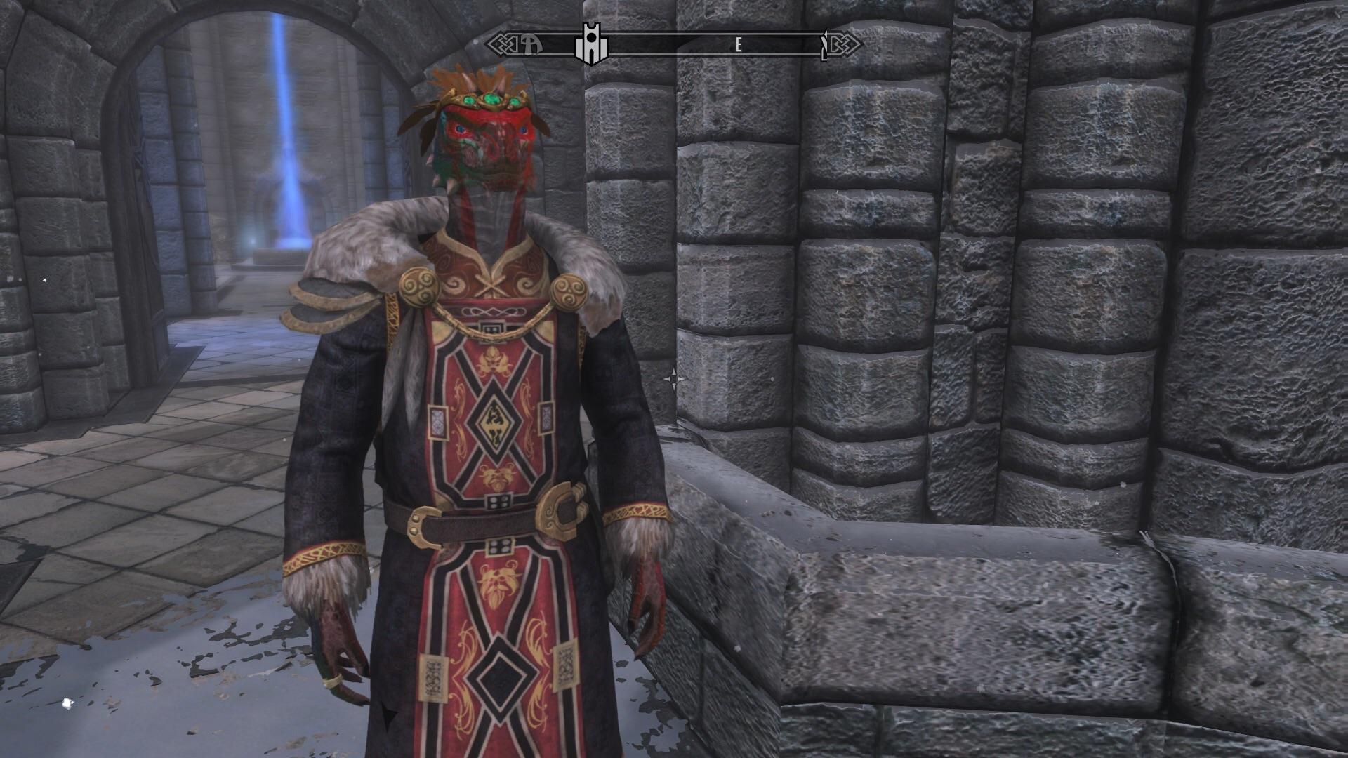 I like my argonians, so here's him in Emperor's Robes with a gold and