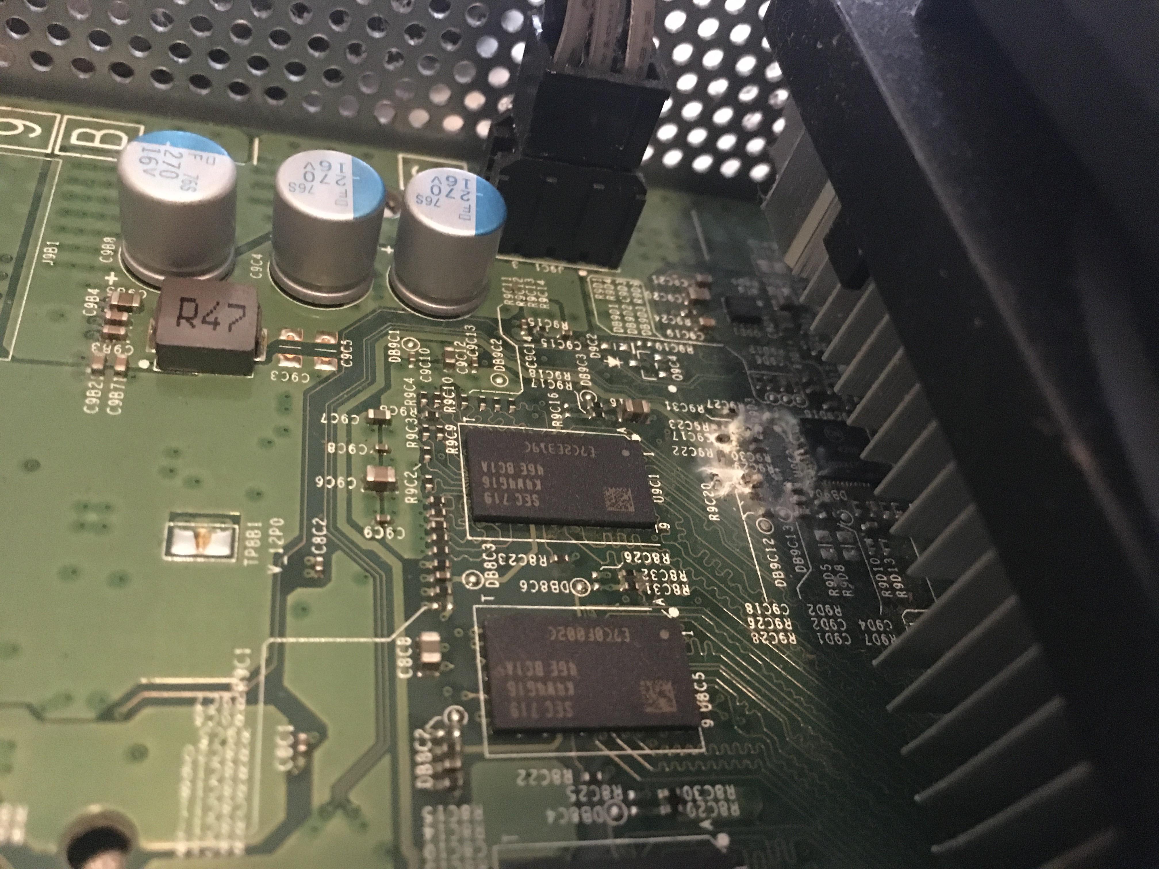 Can anyone tell me what happened/what to do? Inside Xbox one s. Stopped