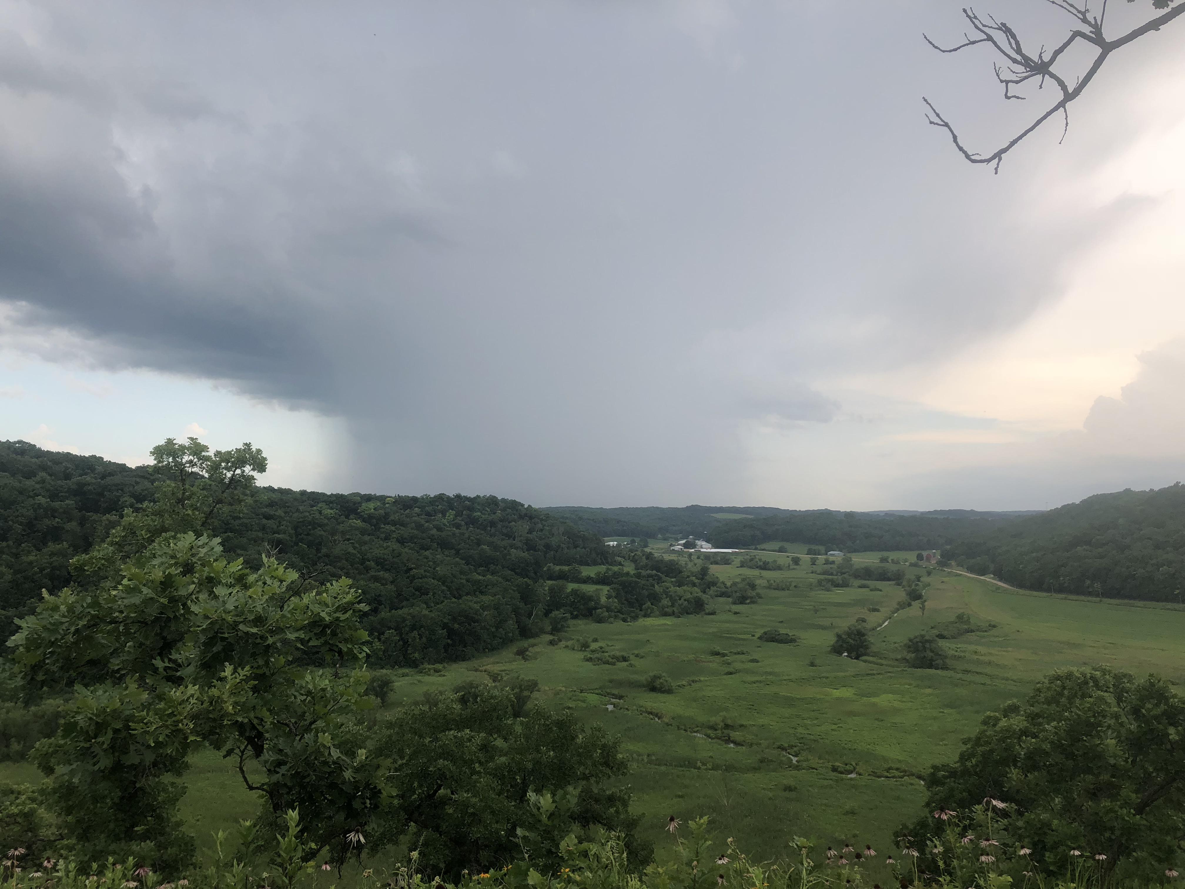 Thunderstorm rolling in over Pleasant Valley Conservancy in Black Earth