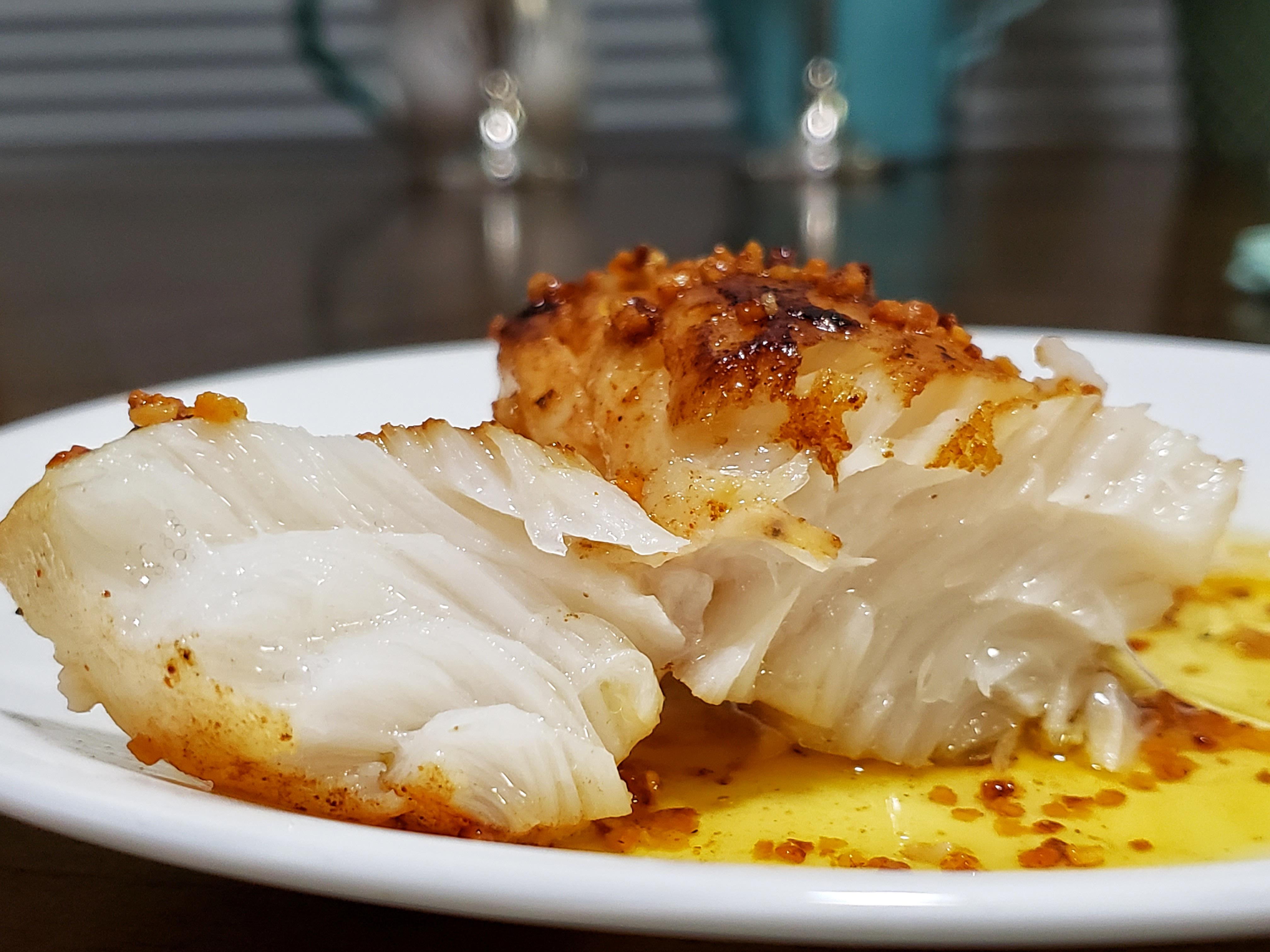 Panseared lemon garlic butter Chilean Seabass r/Costco