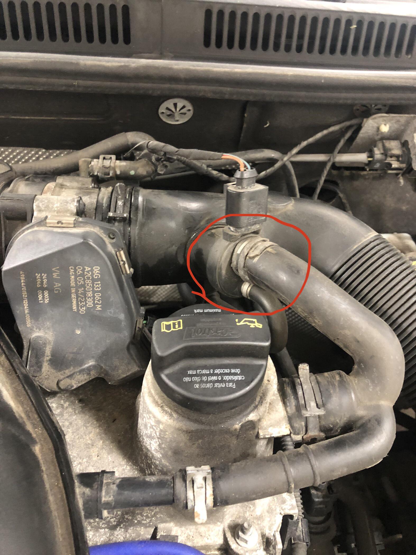 2015 Jetta S 2.0 gas. Oil in intake hose, looking for my PCV valve