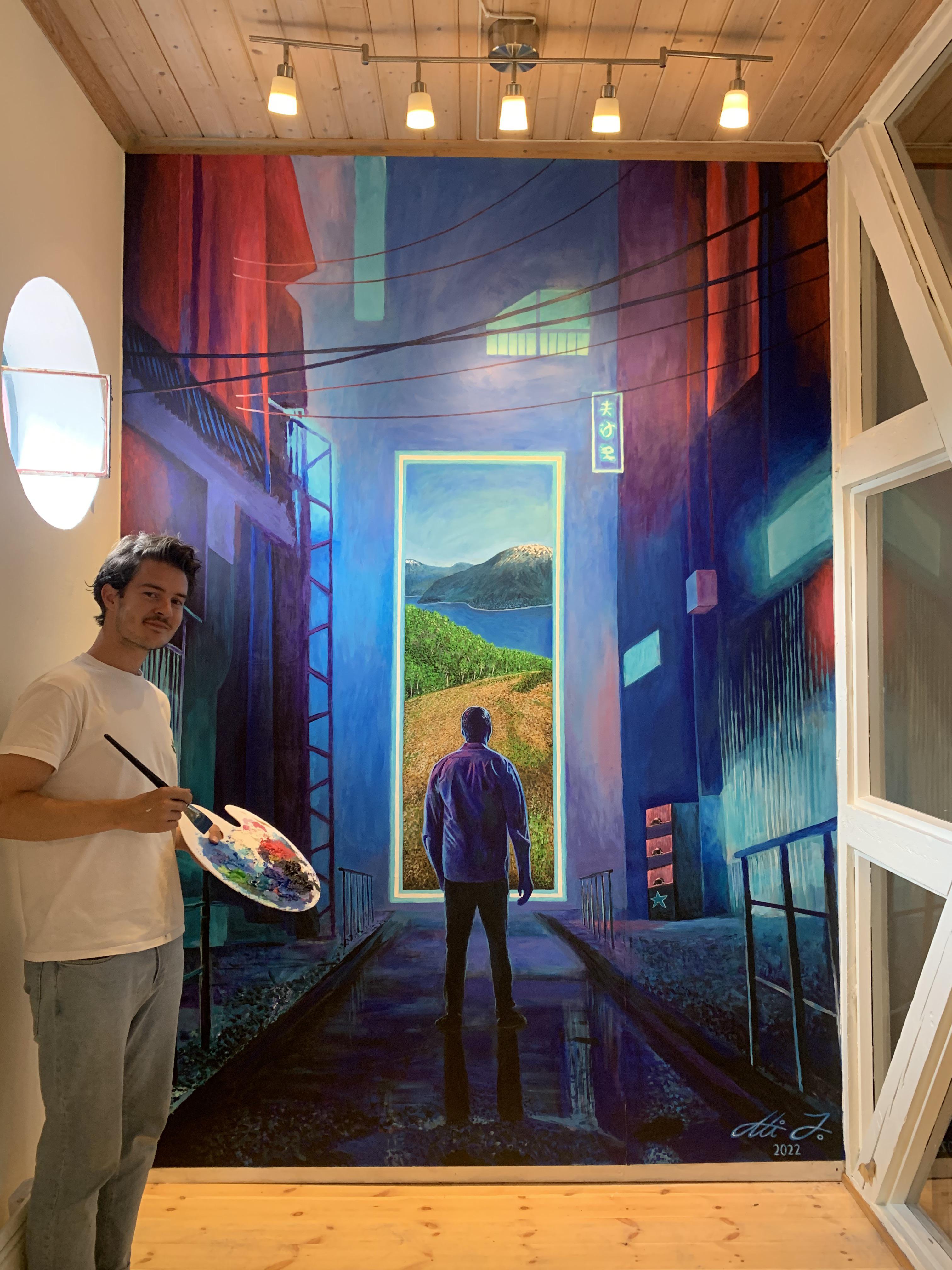 (OC) I painted my first indoor mural pics