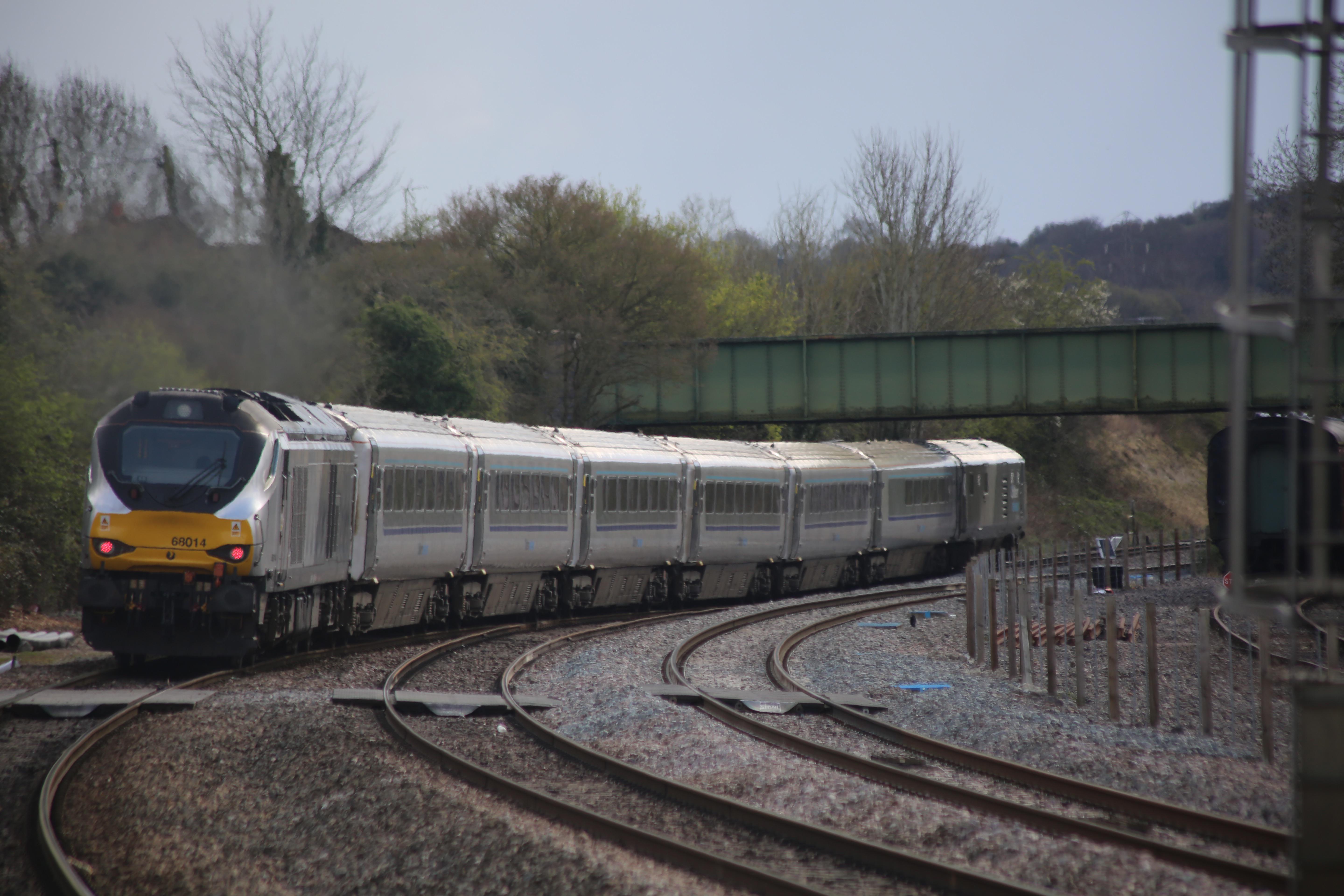 Chiltern Railways 68014 departs Princes Risborough with a service bound