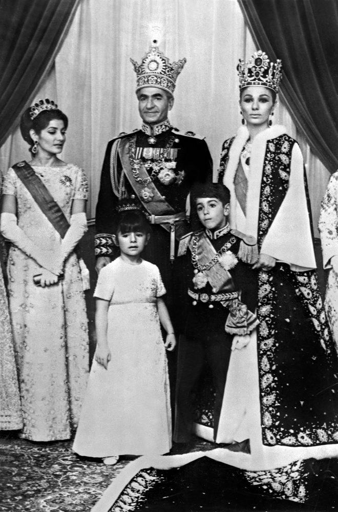 The royal family of Iran Shah Mohammed Reza Pahlavi, Queen Farah and