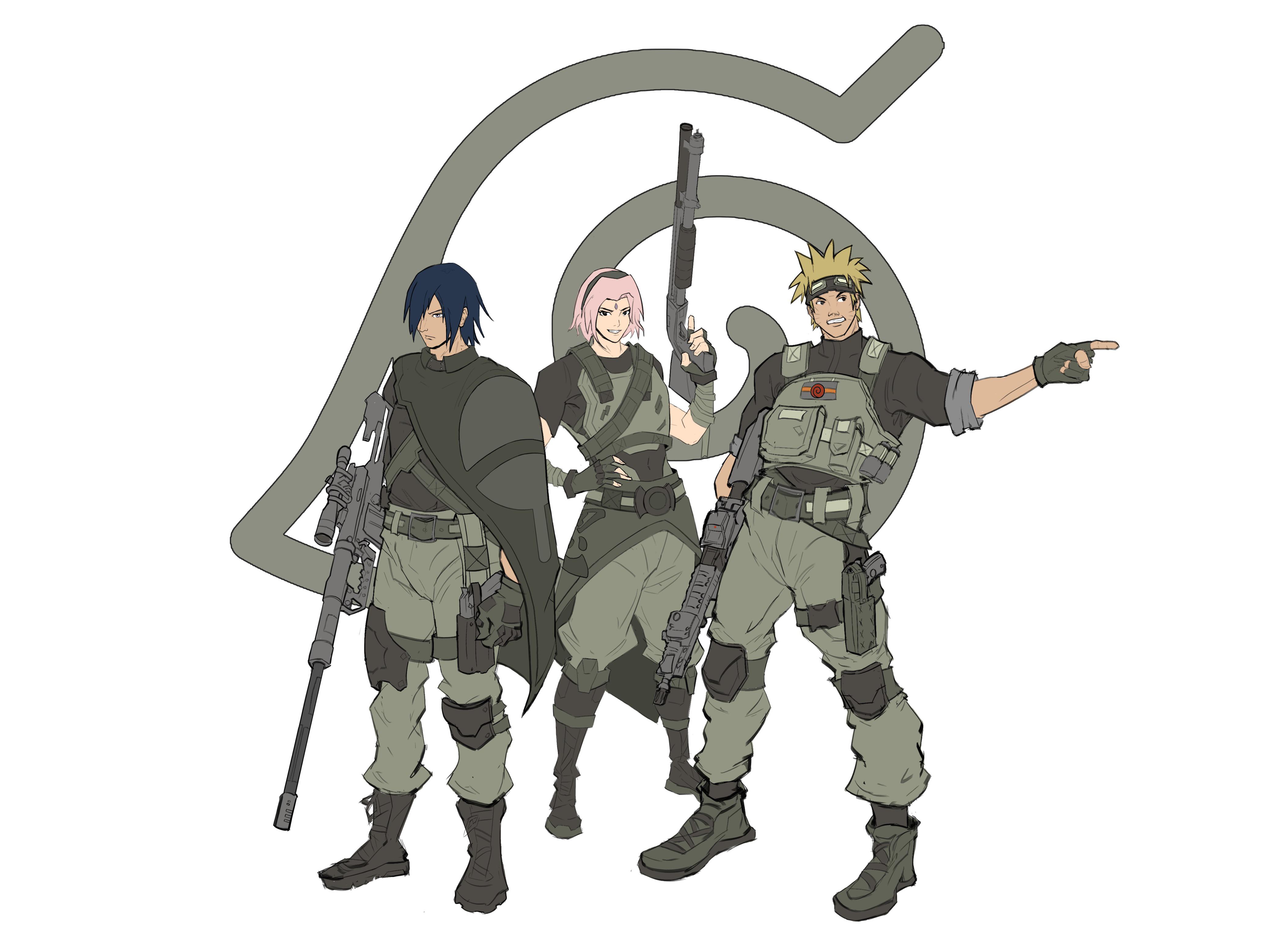 I drew Team 7 in military gear! r/Naruto
