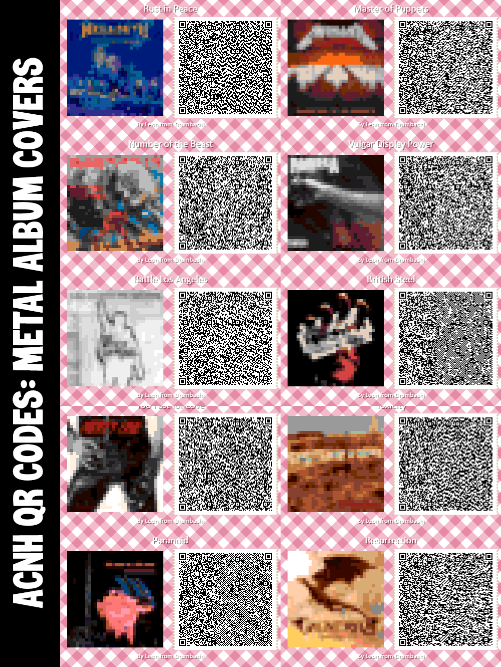 Animal Crossing New Horizons Album Covers Codes Animal Crossing New