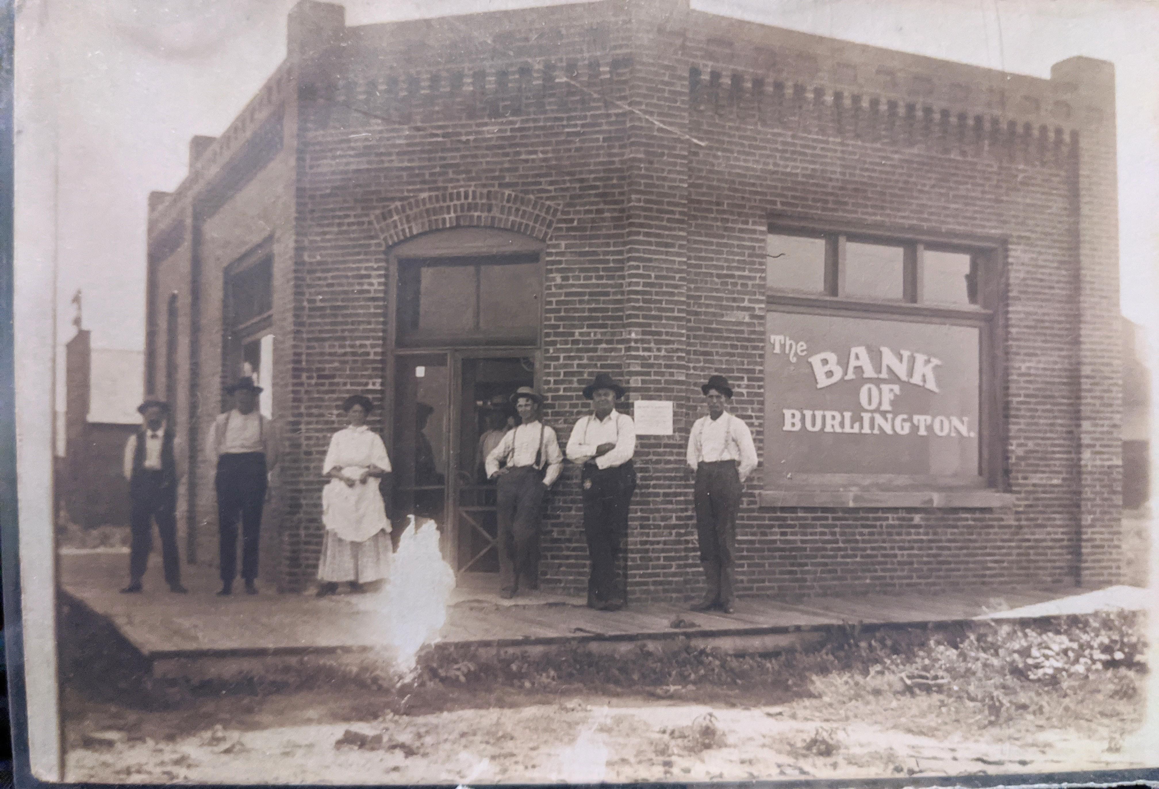 Another Real Photo Postcard. Bank of Burlington r/Antiques