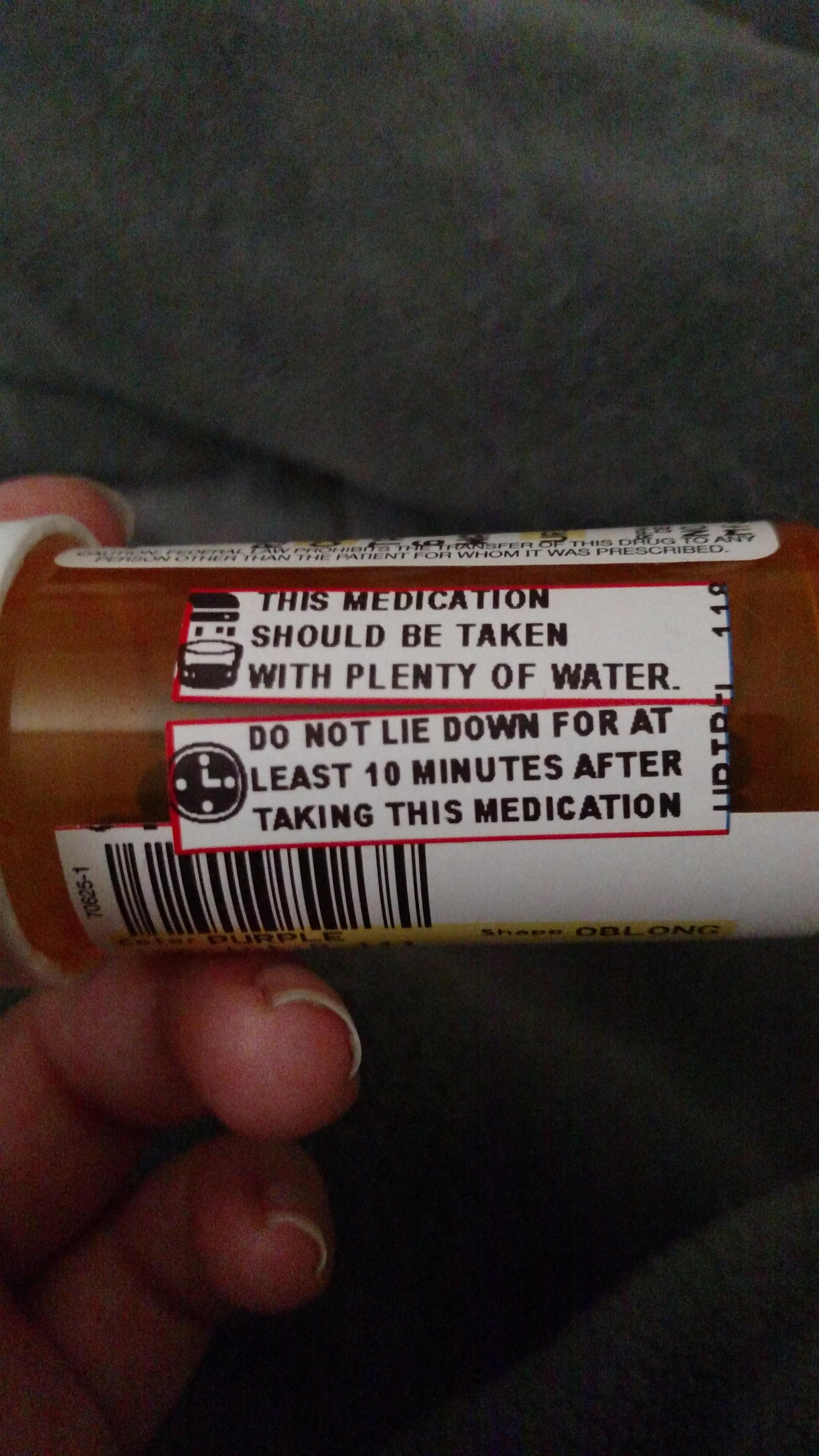 Anyone have any idea why you can't lie down for ten minutes after