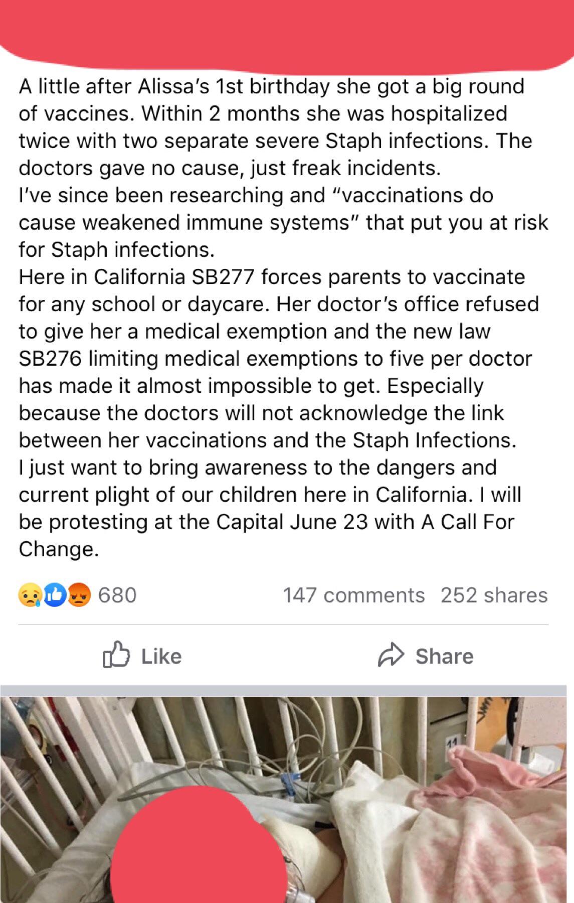 Staph infection many weeks after vaccination? Vaccine