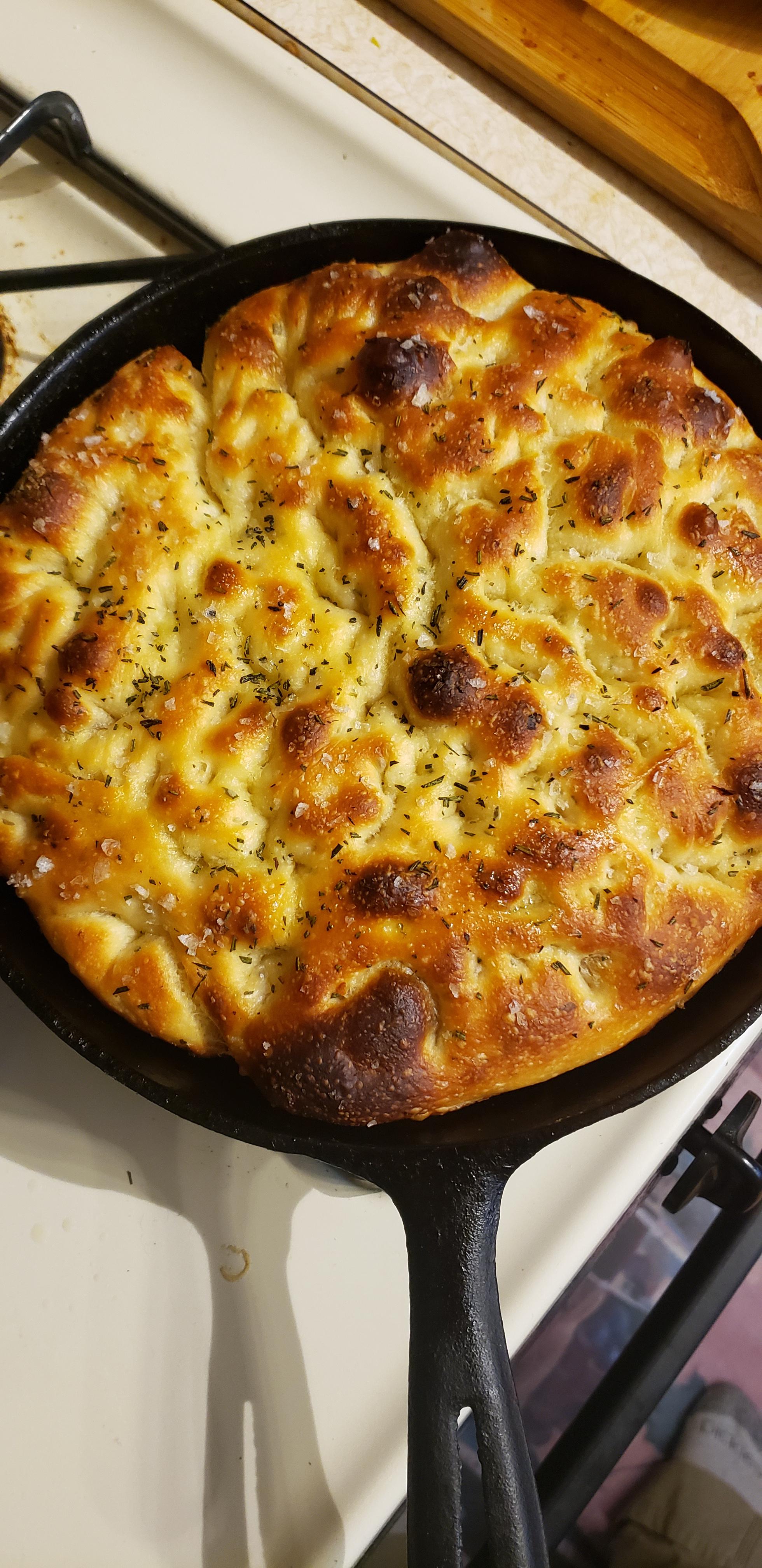 Cast iron focaccia r/Breadit