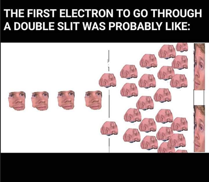 Electron double slit memes