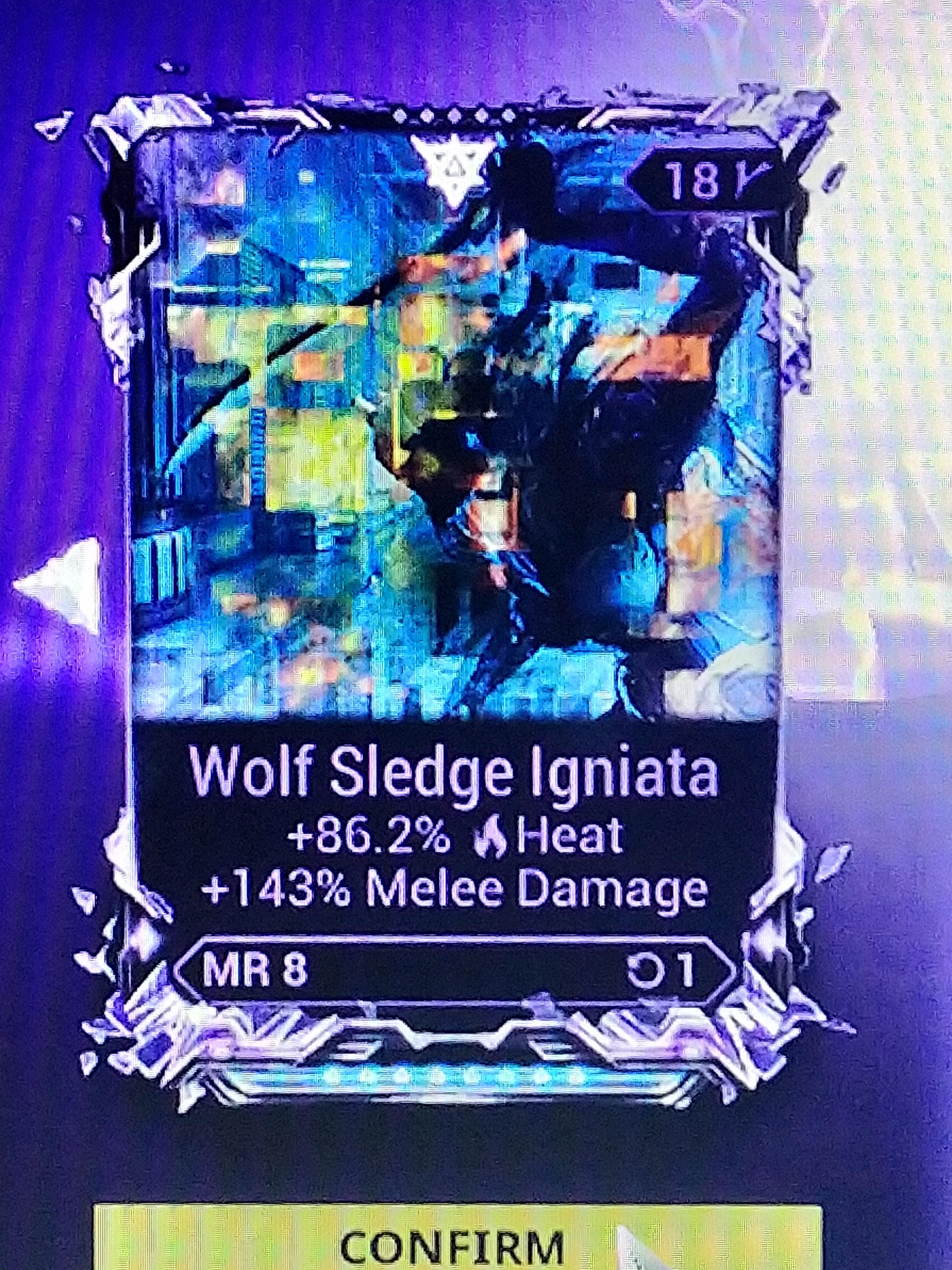 [PC][Price Check][Riven] Wolf Sledge Igniata r/wartrade