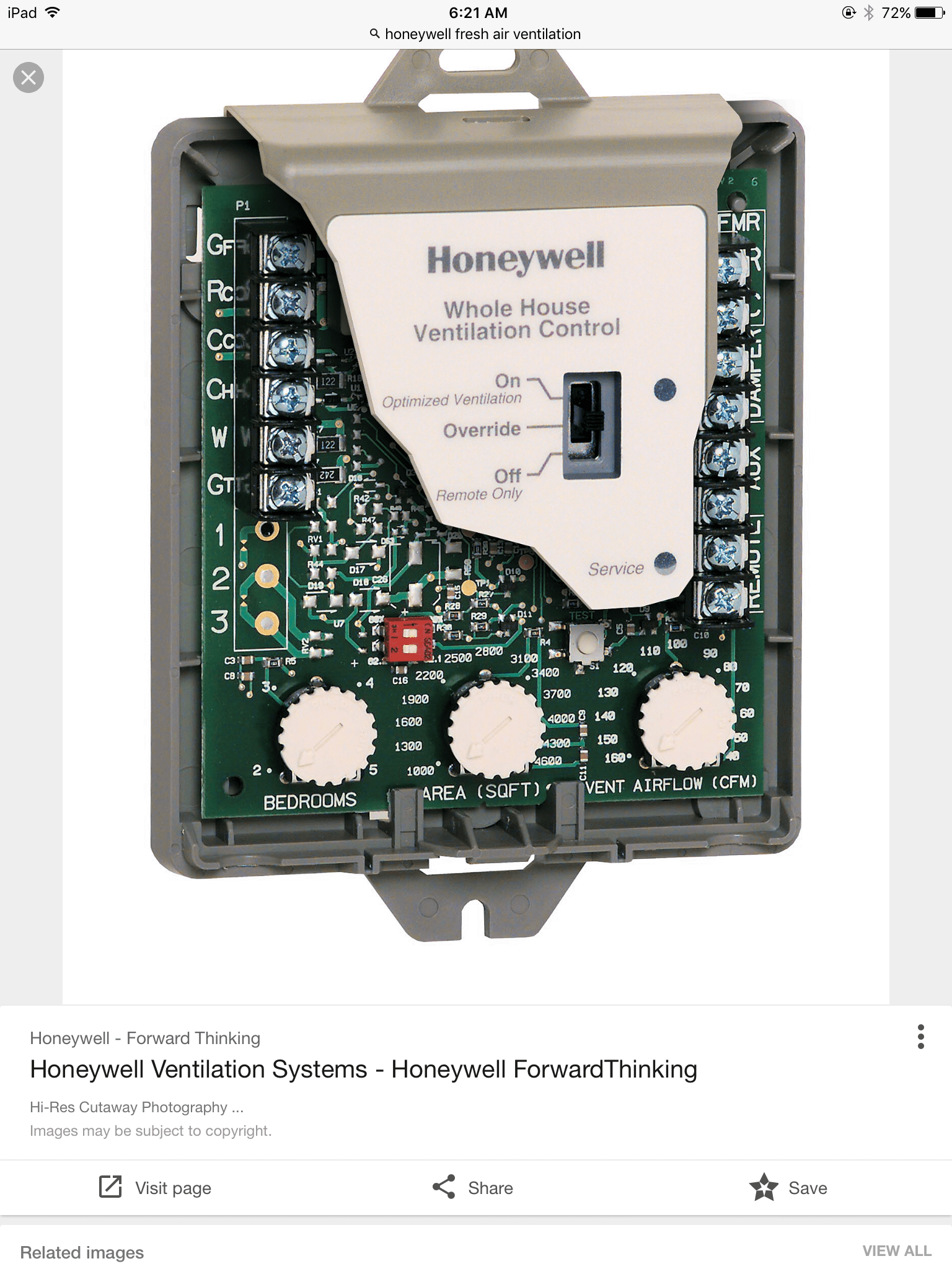 Settings for Honeywell fresh air ventilation HVAC