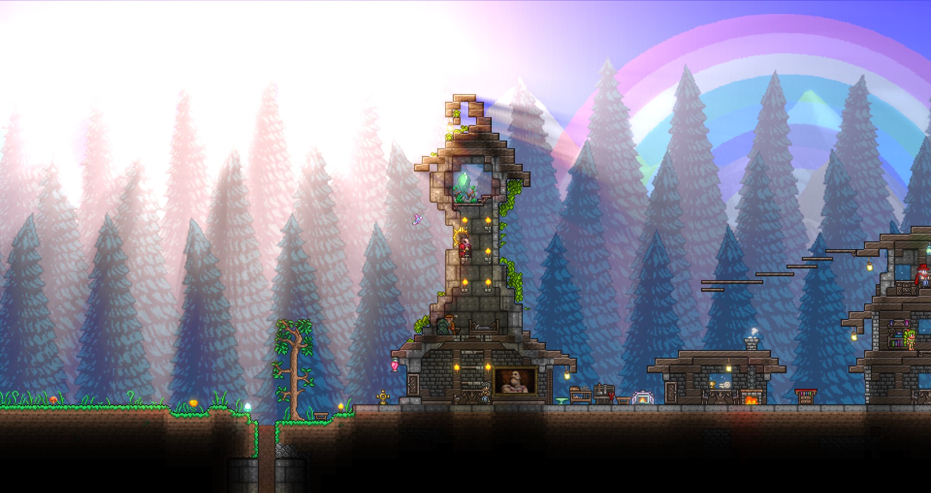 The lights and shadows mod is so pretty terrariamods