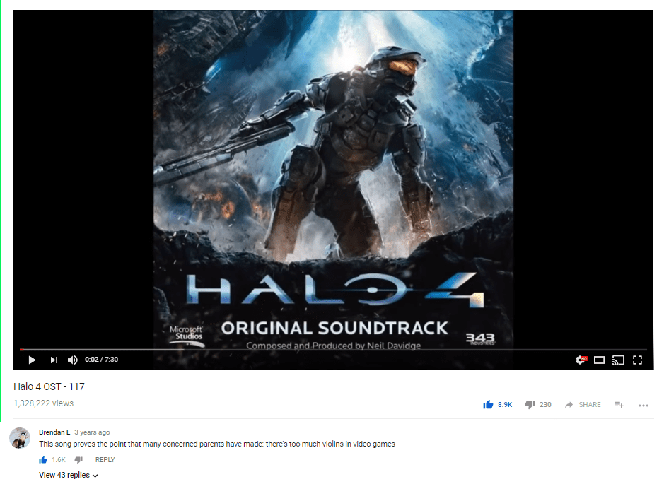 This comment on one of my favorite Halo songs had me dying. Lets hope