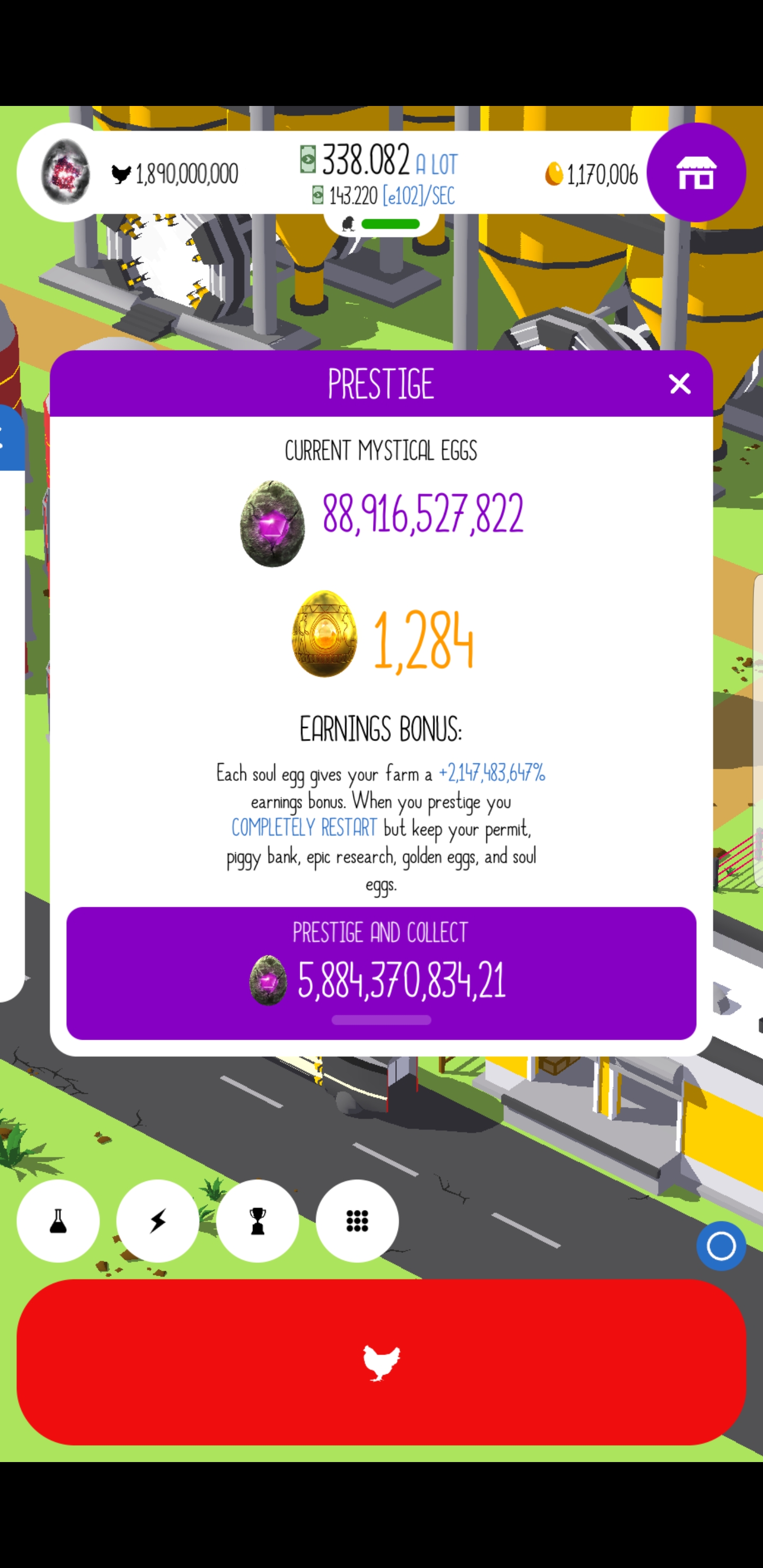 So the latest challenge gave me 1,200 Prophecy Eggs.... r/EggsInc