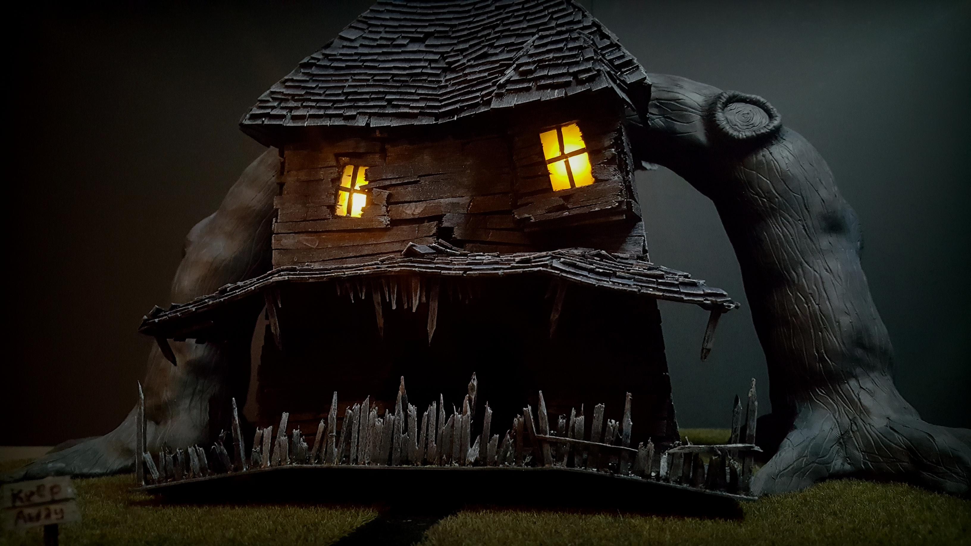 Scratch built a Monster House for Halloween. Tried to make a replica of