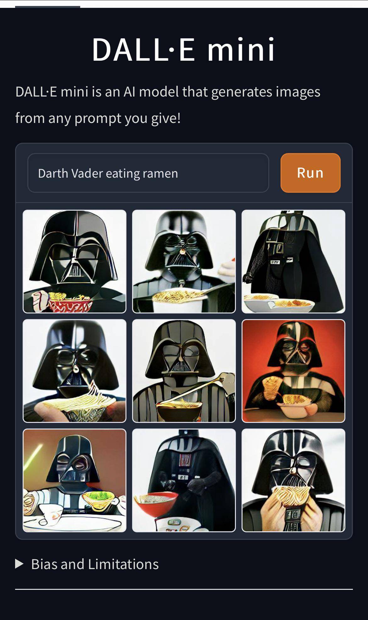 Darth Vader eating ramen r/weirddalle