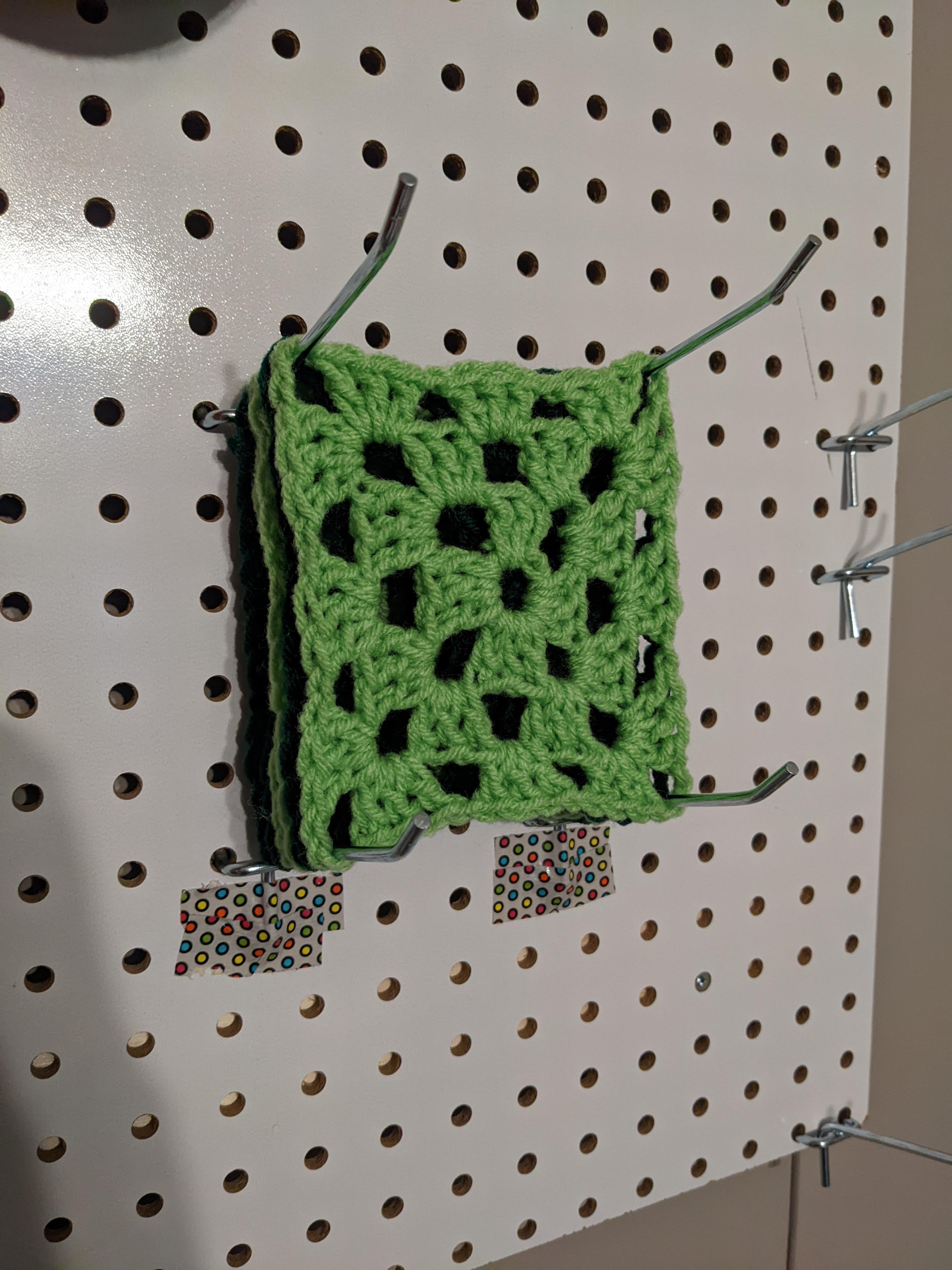 Repairing a blanket and just installed a pegboard! r/crochet