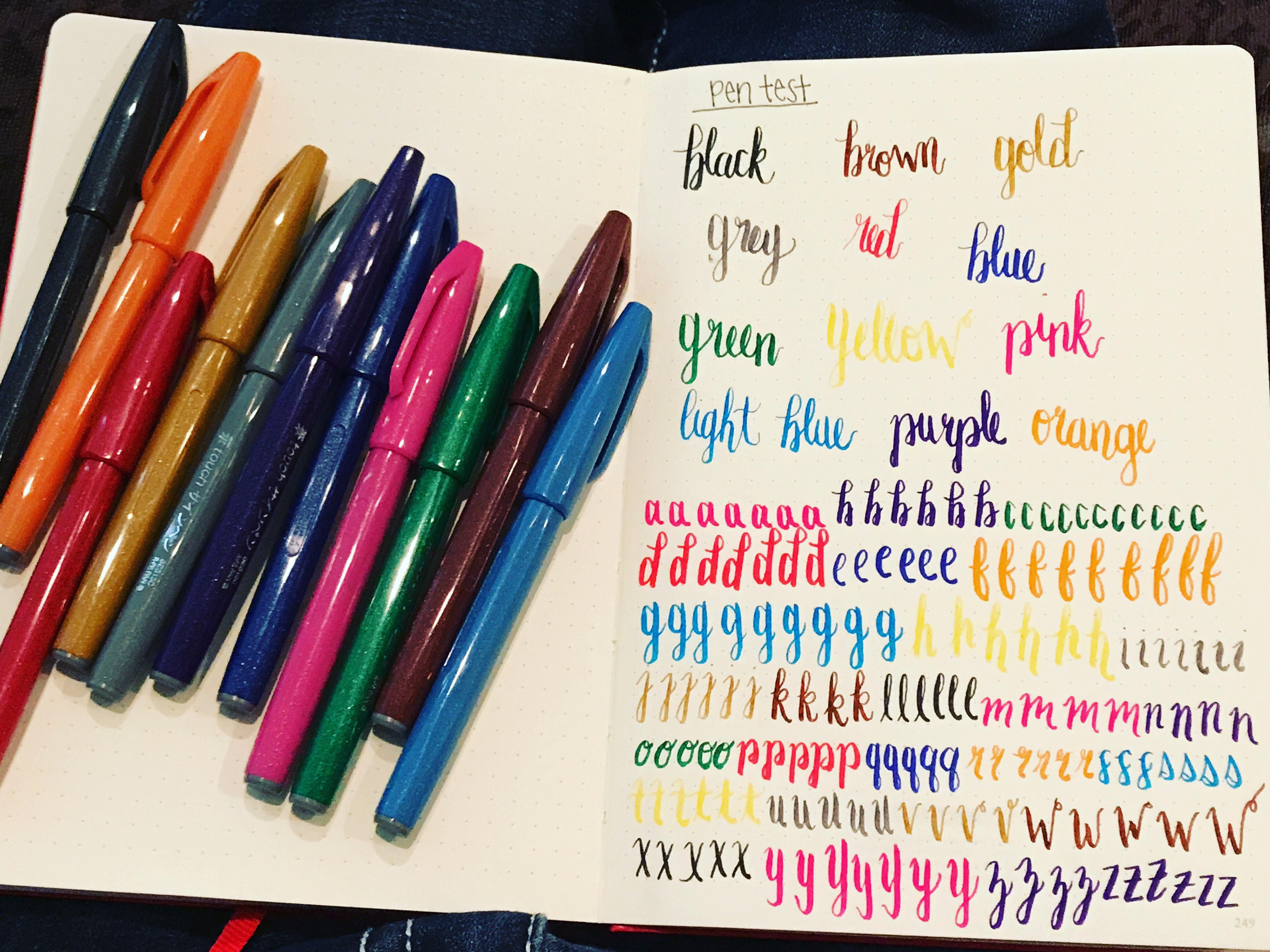 Practicing with my new pentel brush pens. Best ever for beginners with brush lettering r