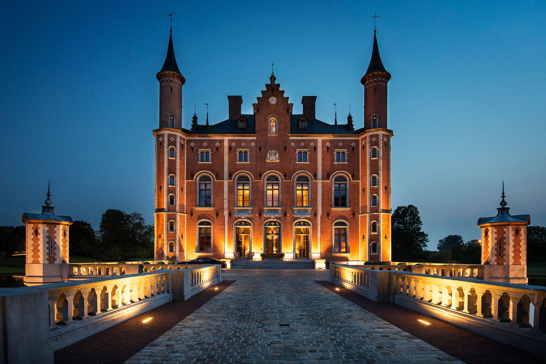 Olsene Castle, Zulte, Belgium. Built in 1854, restored to its former