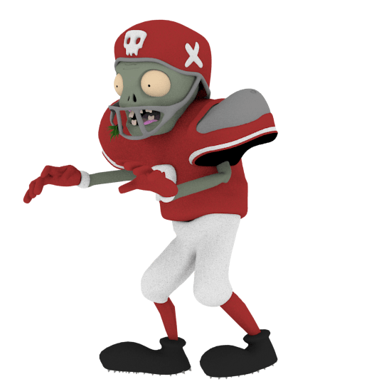 So, I make 3D Models, and Here is a model of Football Zombie. perfectly