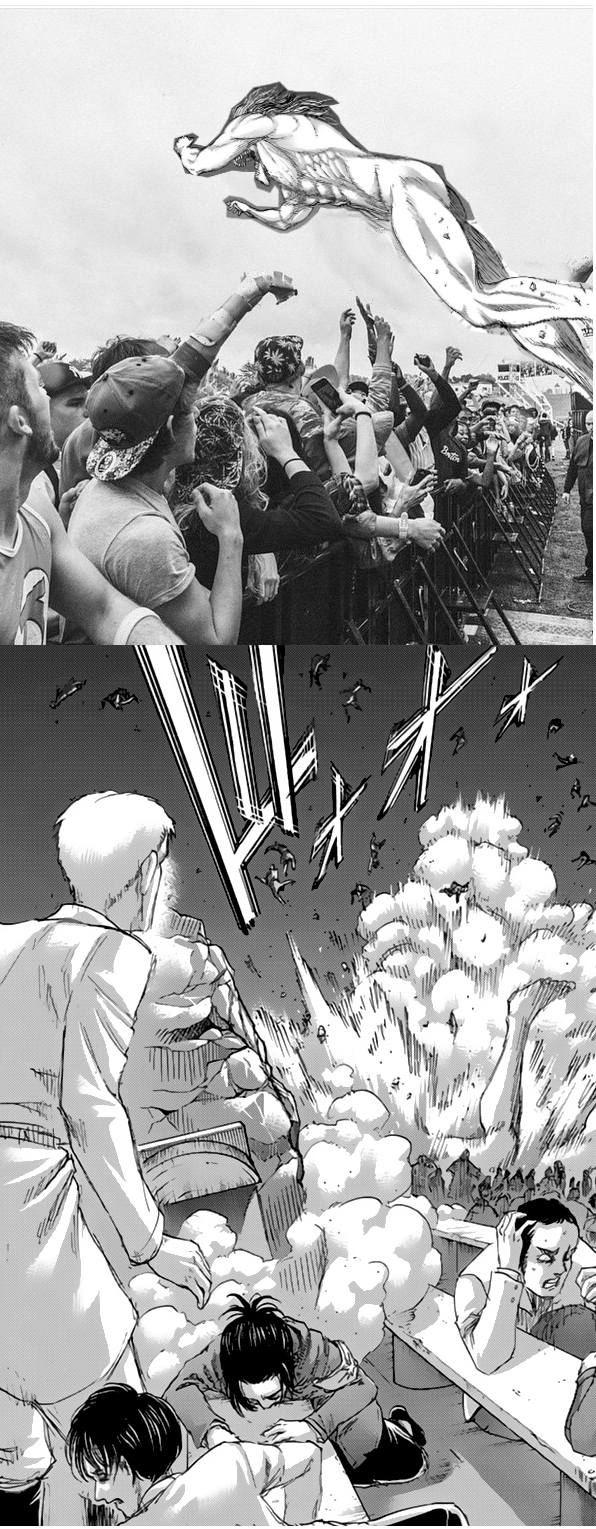 Attack On Titan shitpost Stage diving be like... manga