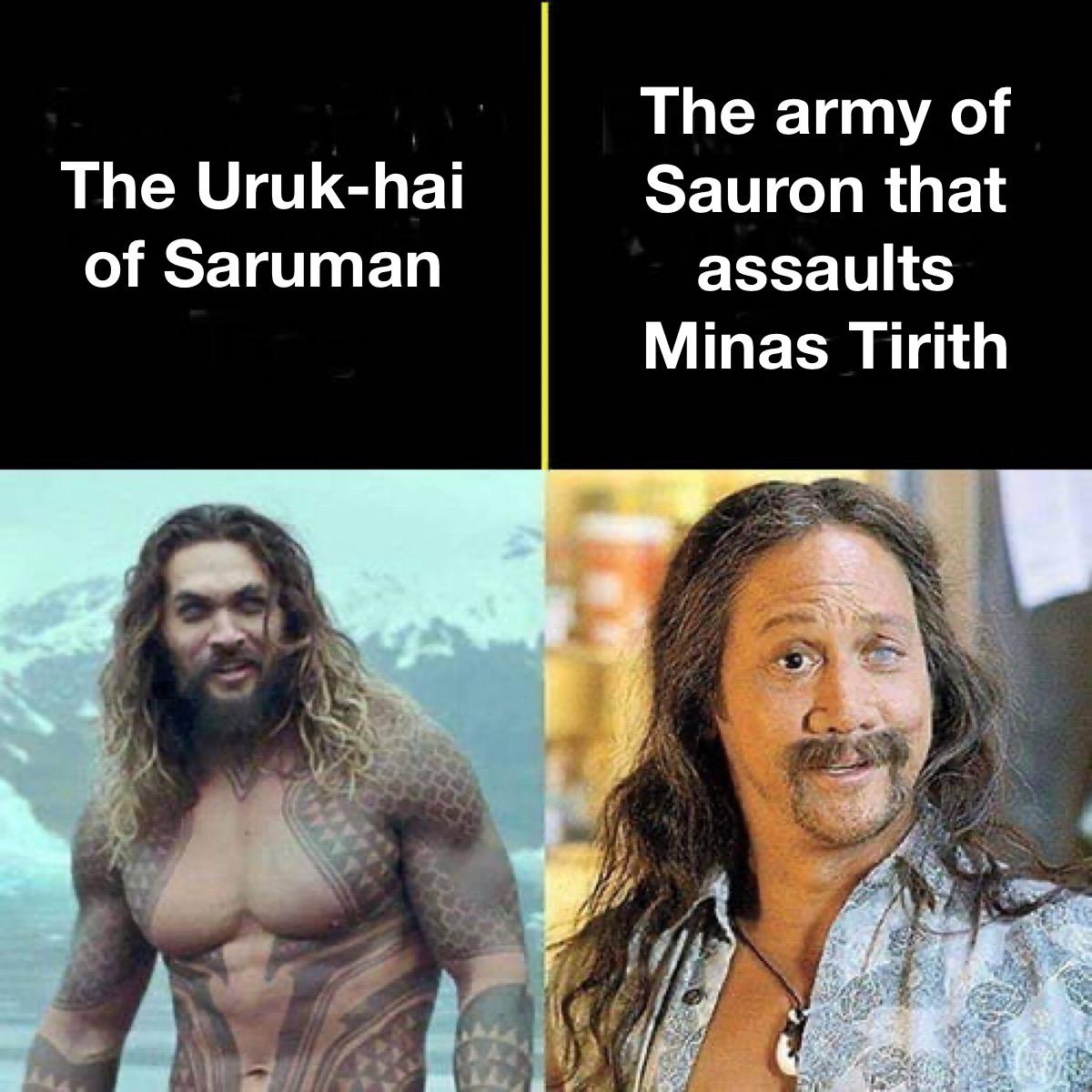 Why did Saruman have Chad orcs? r/lotrmemes