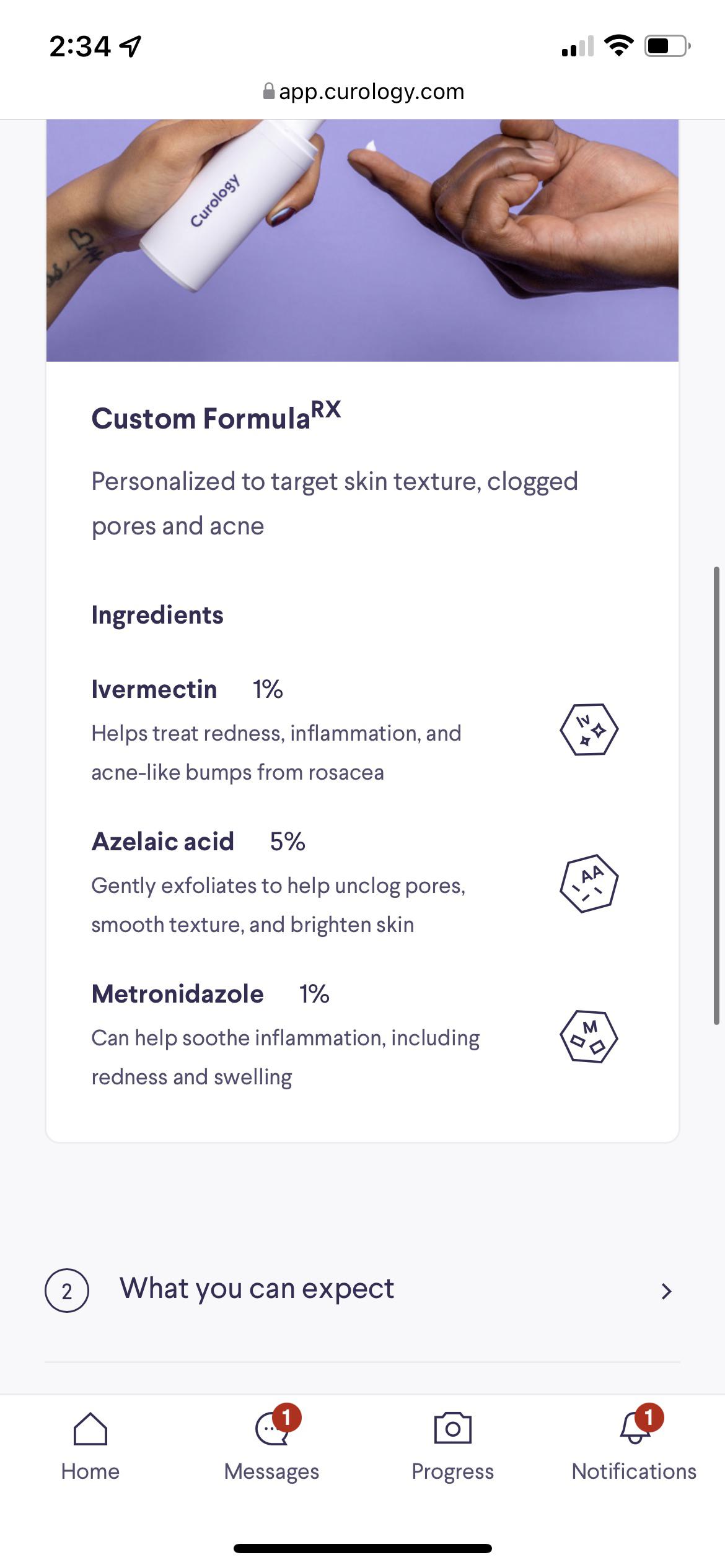 Curology formula? r/Rosacea