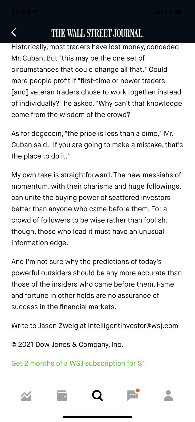 DOGecoin spoke of in the Wall Street Journal r/dogecoin