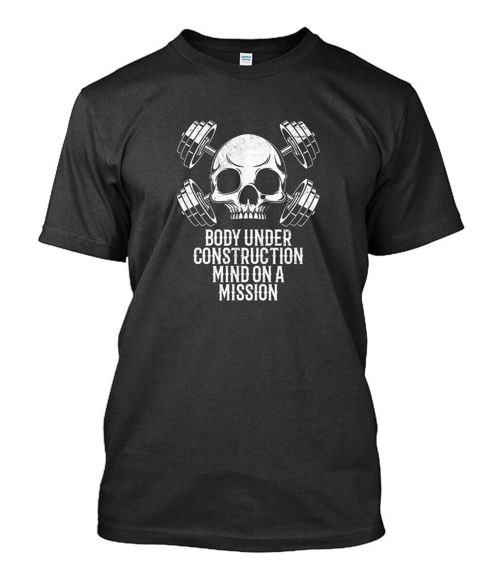 New Body Under Construction Mind On A Mission Gym Classic TShirt Size