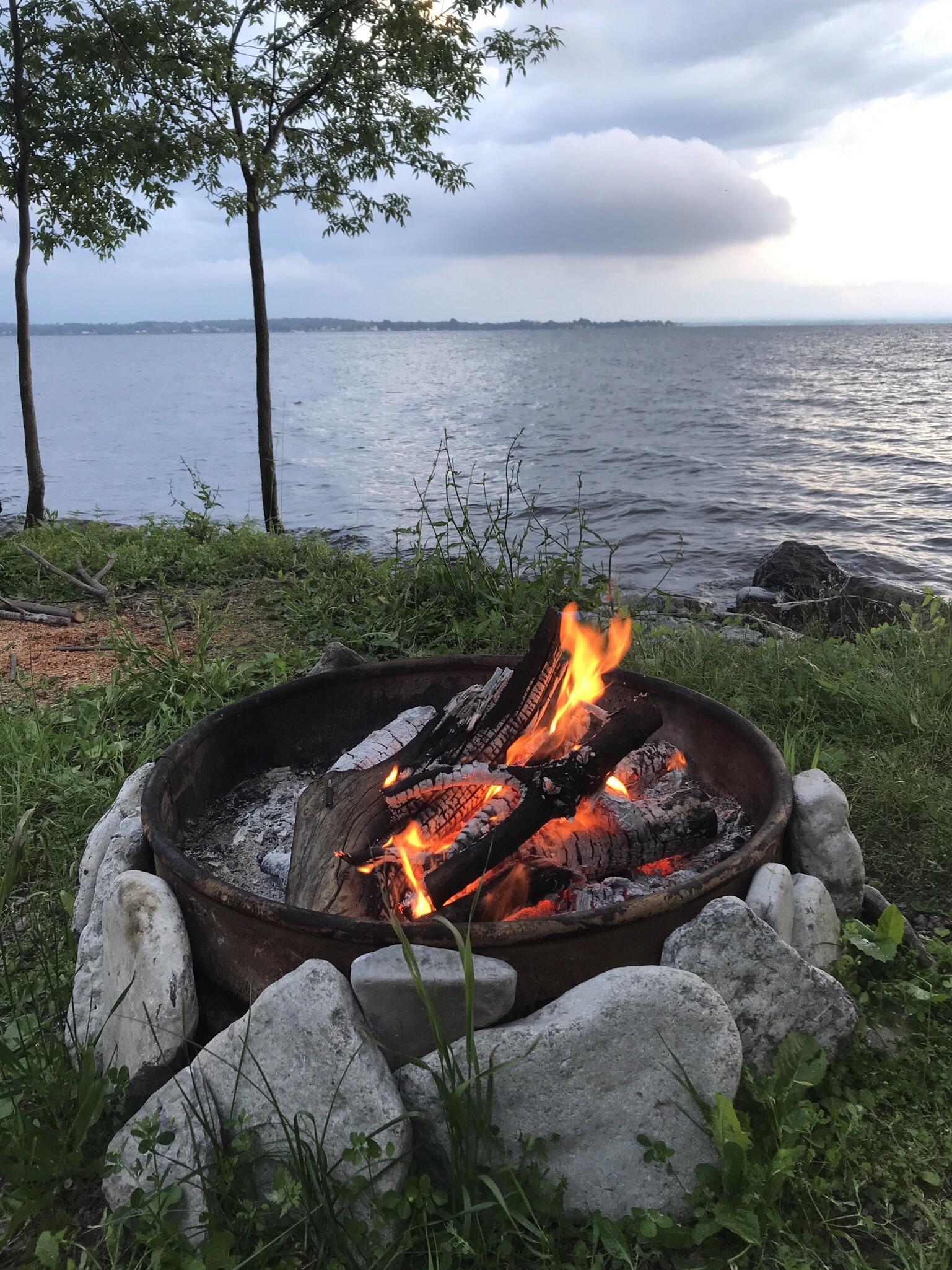 Late summer campfire on Chaumont Bay, Lake Ontario r/GreatLakesPics