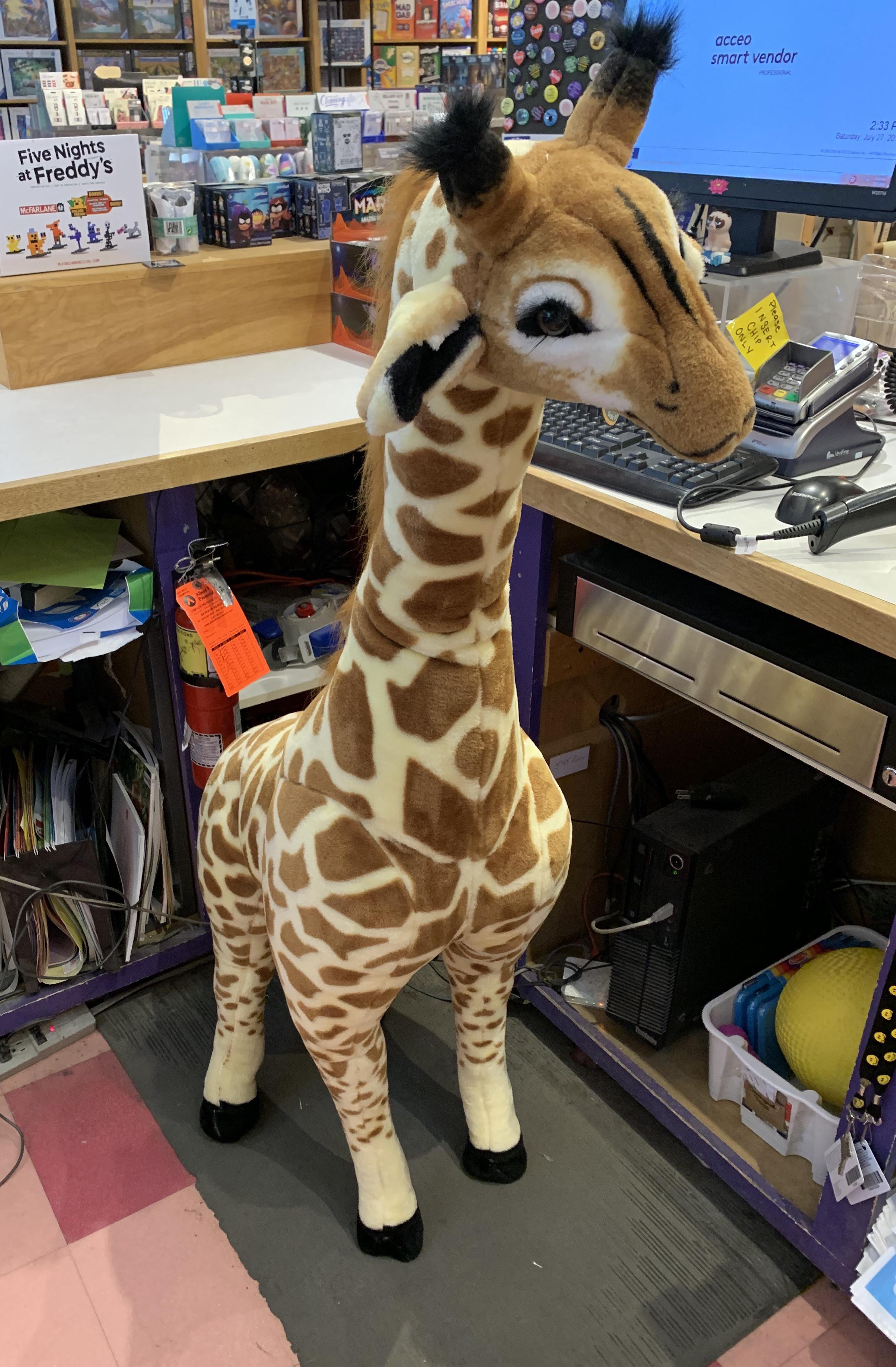 I work at a toy store and we have these big giraffes. Do I buy it and