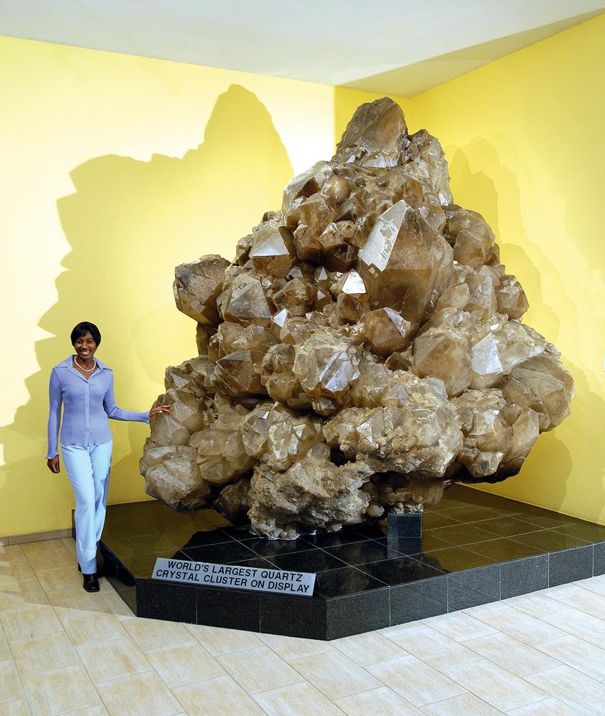 This is the world's largest quartz crystal cluster on display. it was