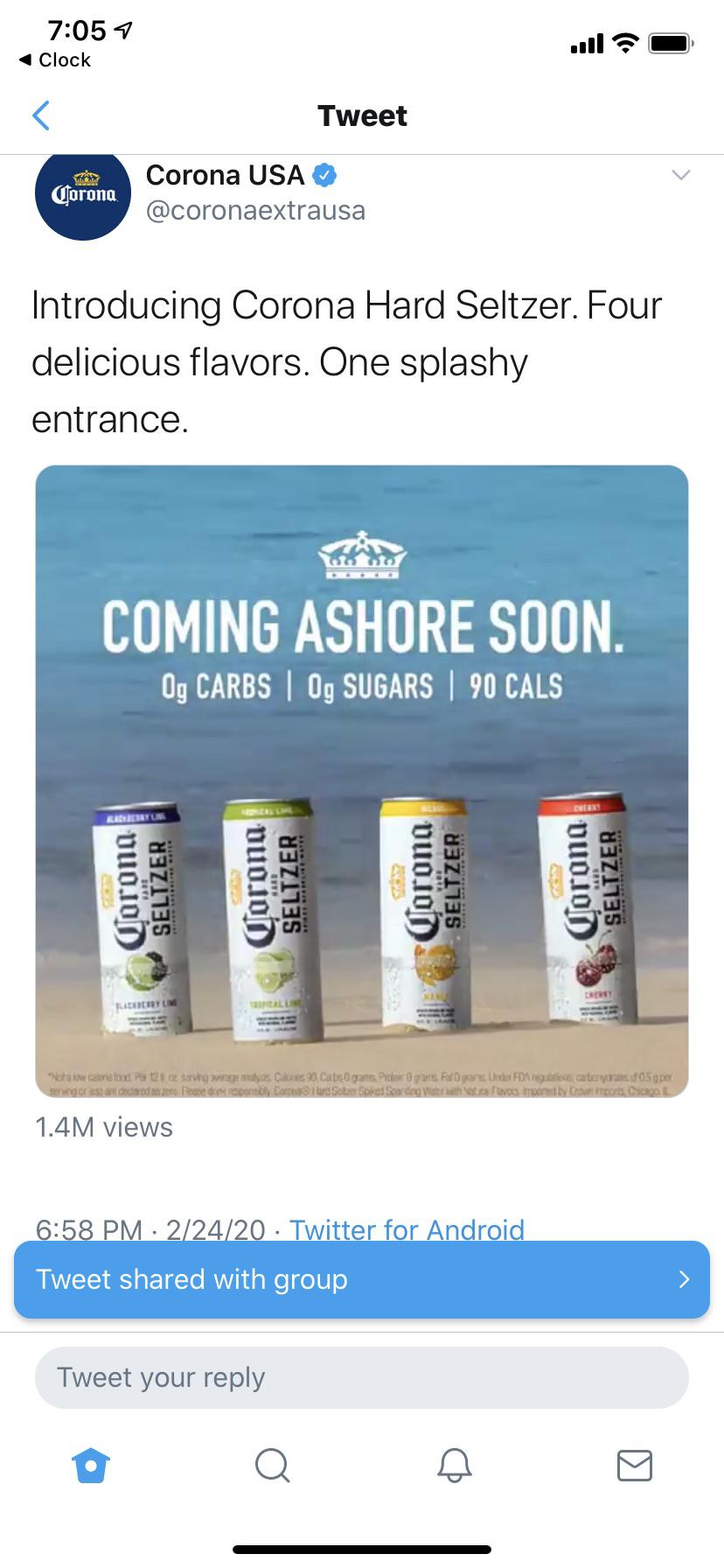 Corona seltzer’s 0g carbs! ketodrunk