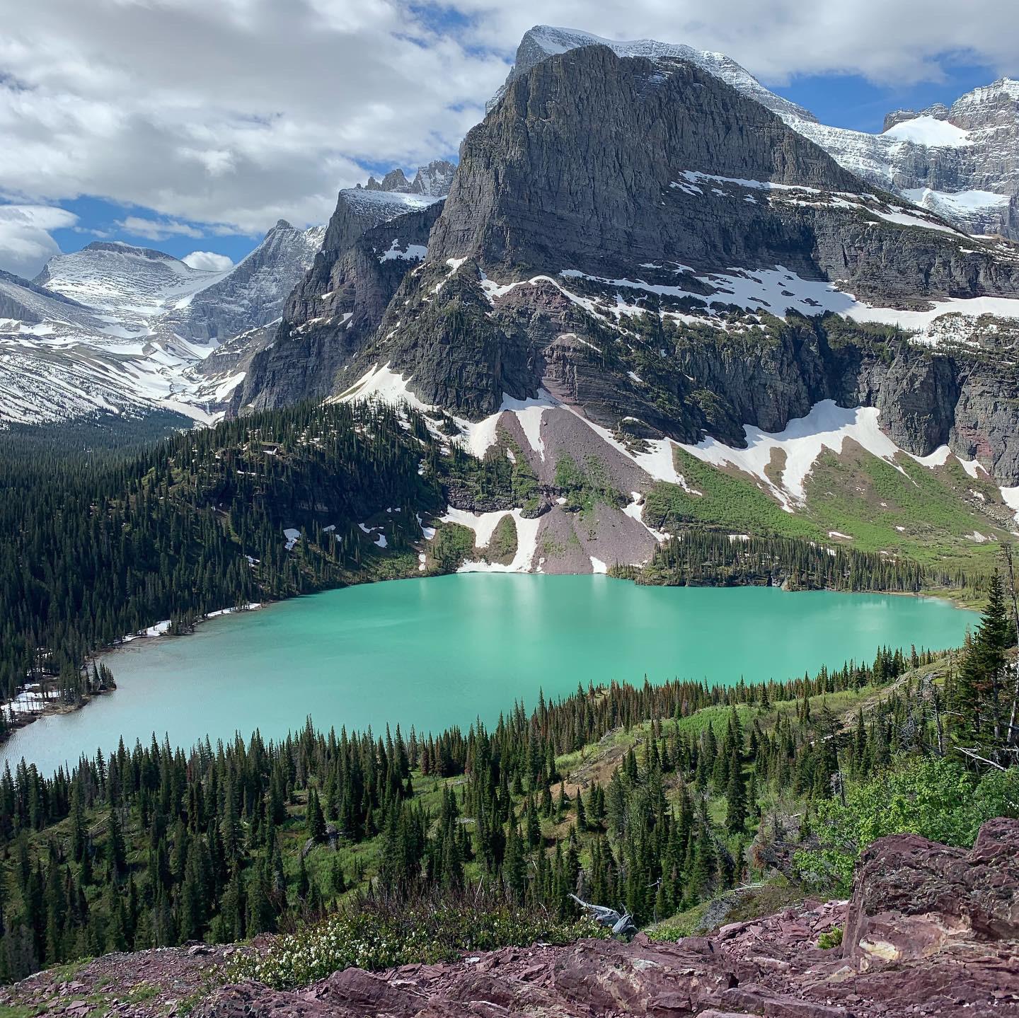 Glacier National Park > Grinnell Lake from Grinnell glacier trail
