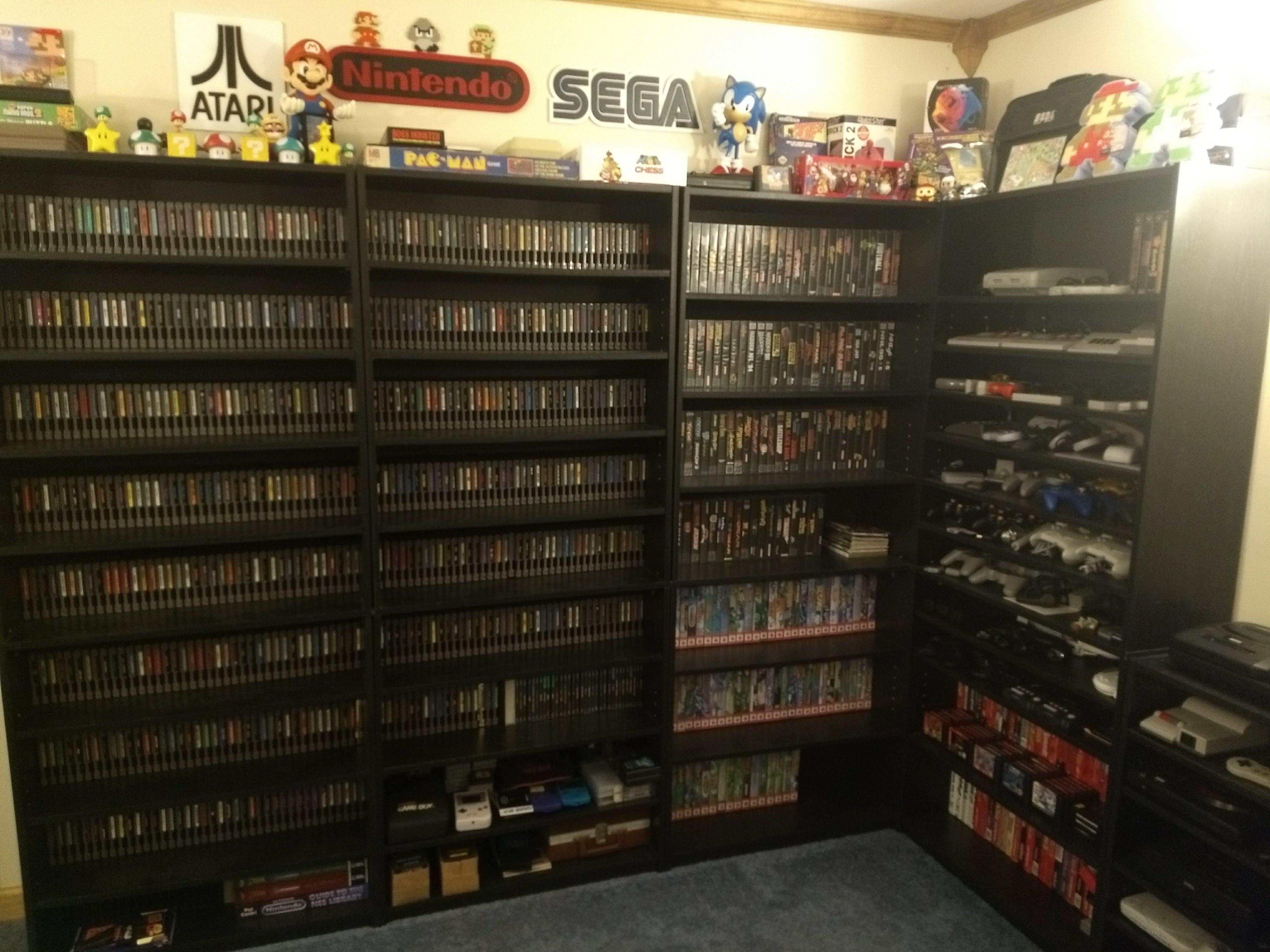 [Collection] My game library. NES, SNES, N64, and Genesis are my main focus. r/gamecollecting