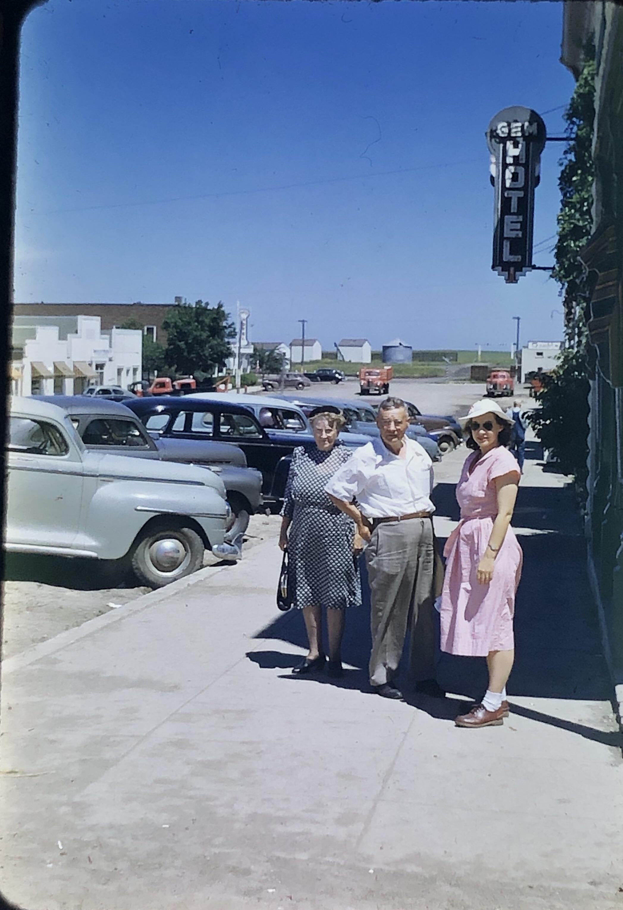 35mm slide of Main Street, Murdo, South Dakota. Late 1940’s or 1950’s