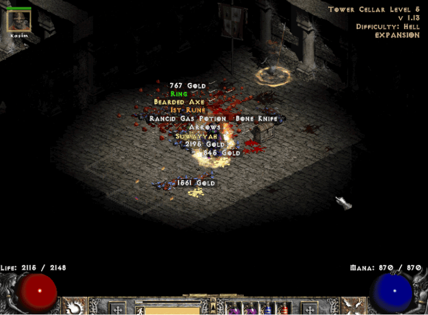 Hell Countess Ist Rune Drop! diablo2
