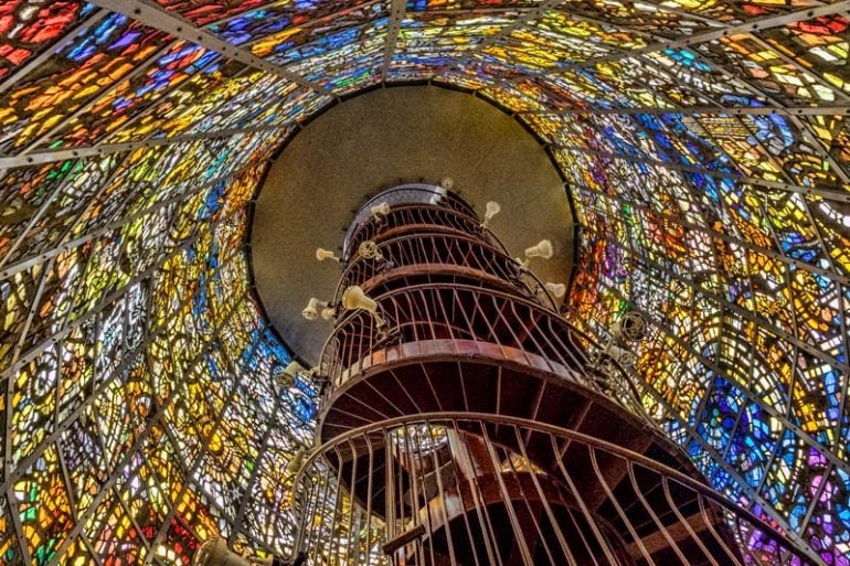 Stained Glass Staircase at the Hakone OpenAir Museum, Japan r
