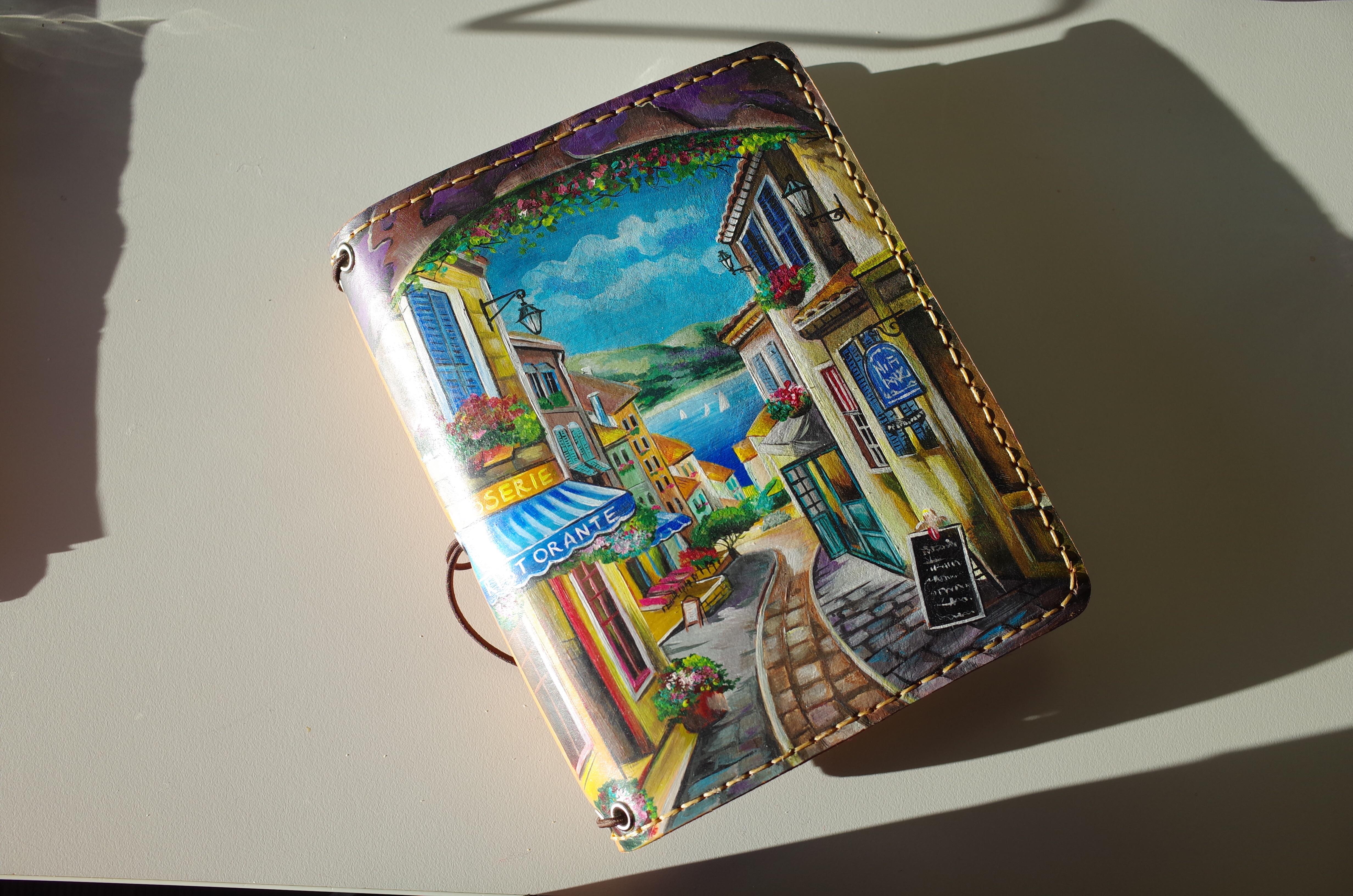 Ordered a custom leather hand made and hand PAINTED A5 Hobonichi/book