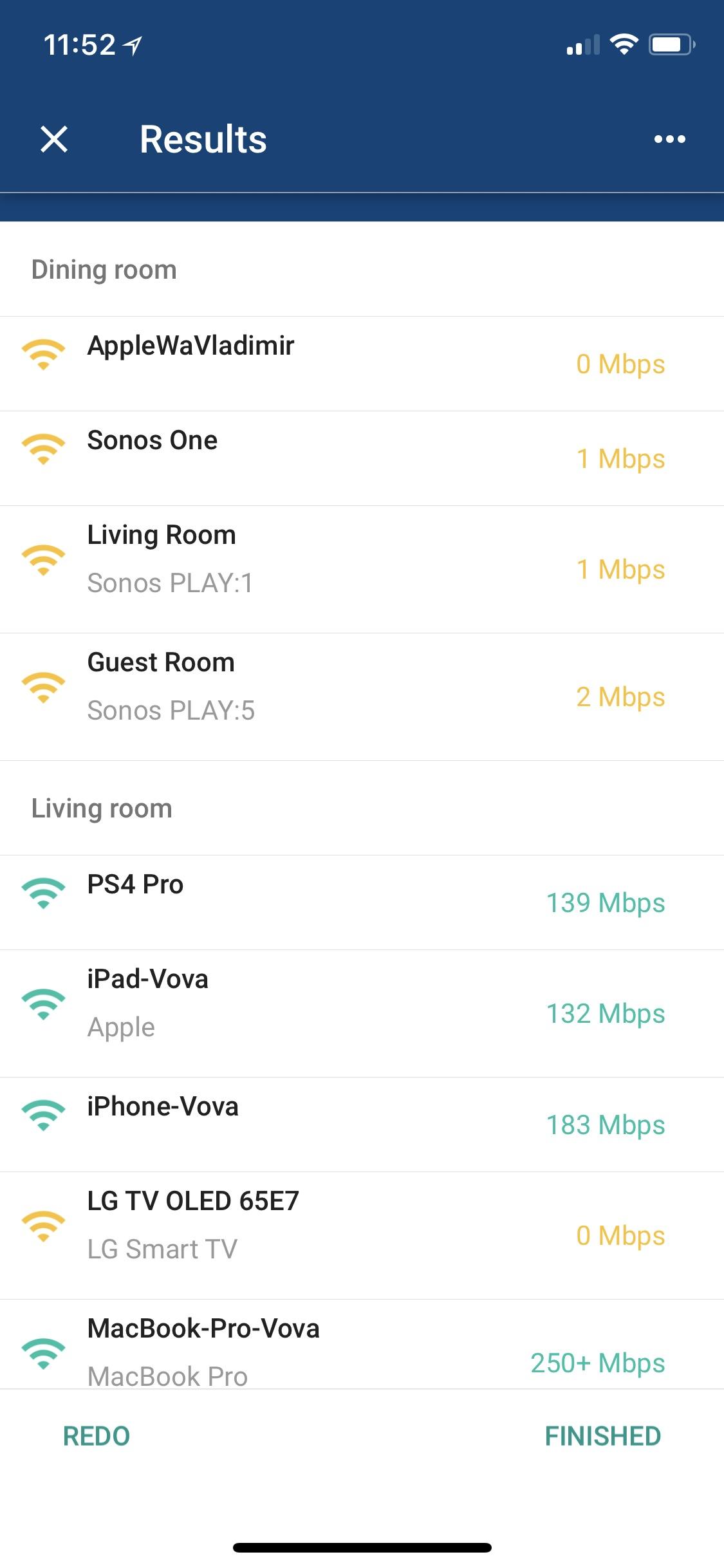 Google Wifi shows devices connected to main node having weak (yellow