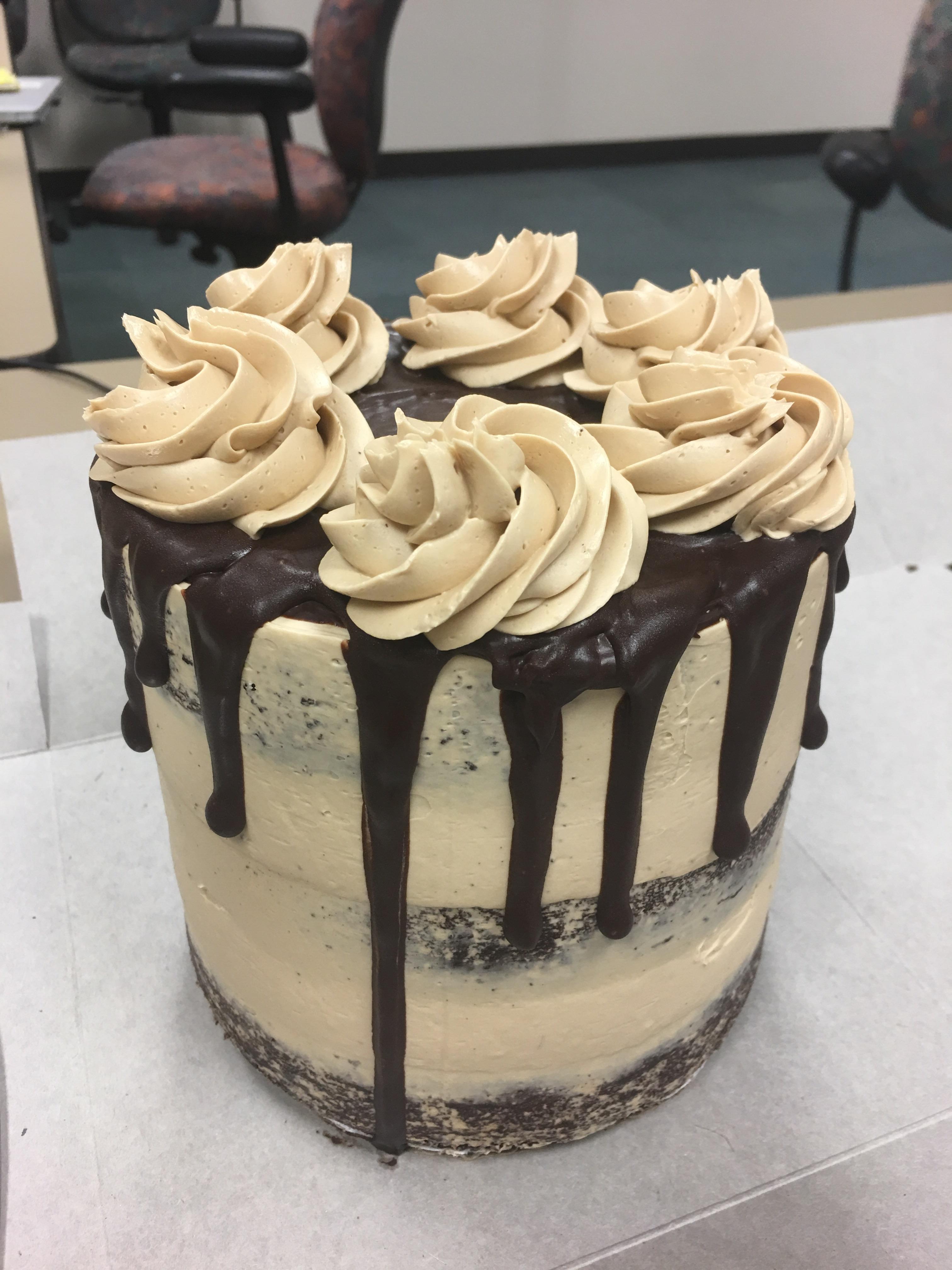 3layer chocolate cake with caramel buttercream r/Baking