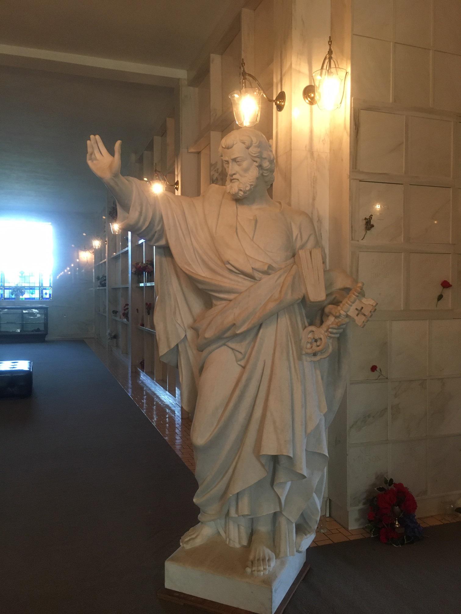 Inside a large mausoleum at the Sherwood Memorial Park in Salem
