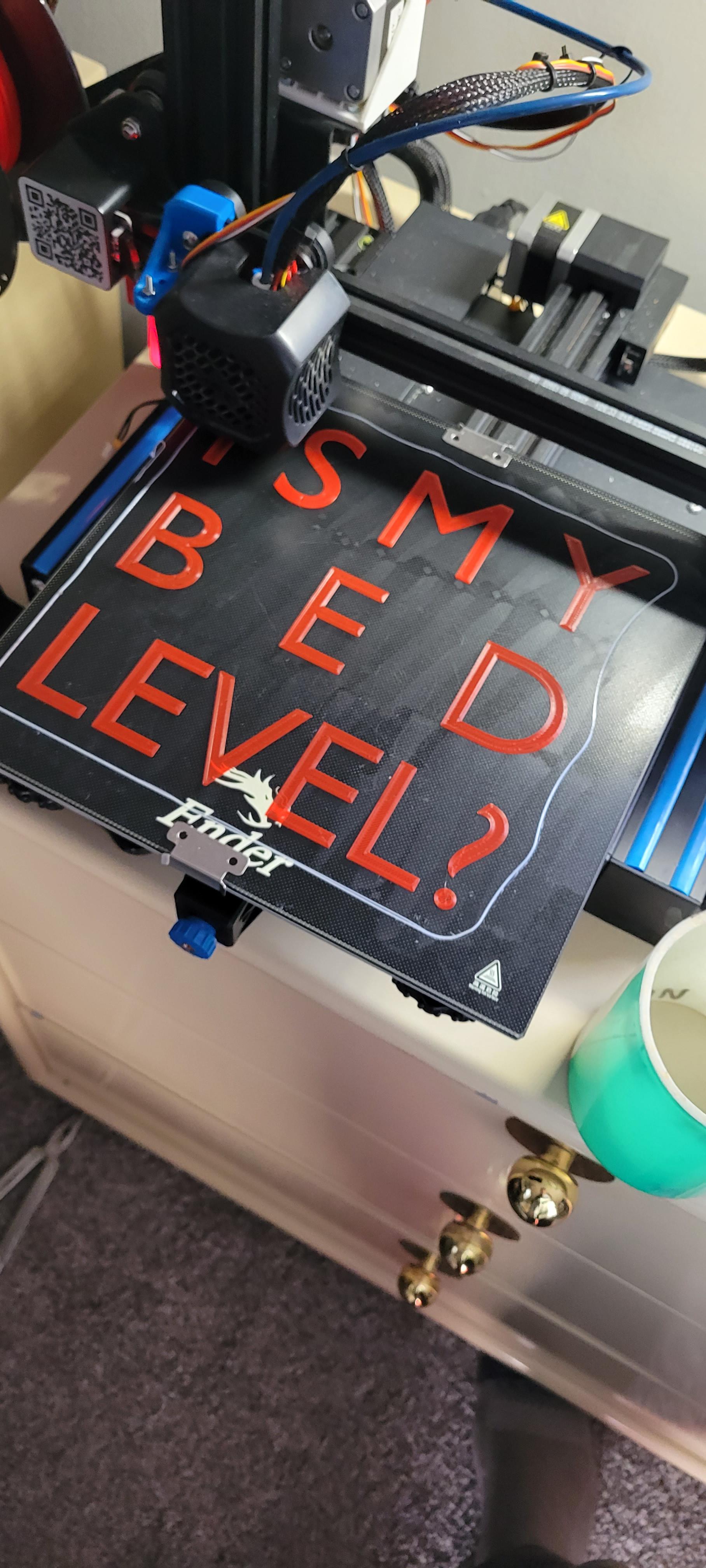 A bed leveling stl/gcode I designed. r/ender3v2