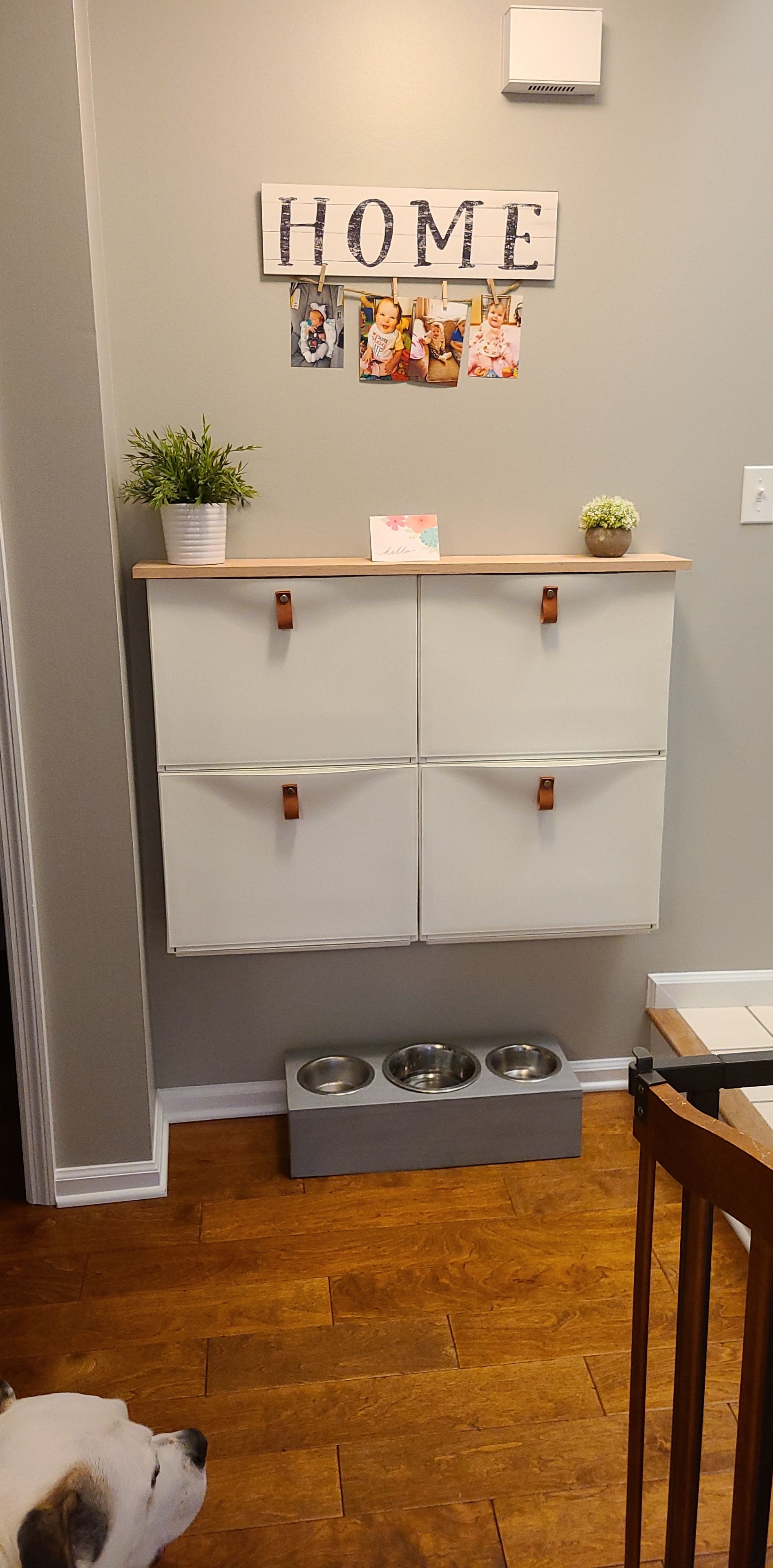 Trones storage for our small hallway above the dog bowls. r/ikeahacks