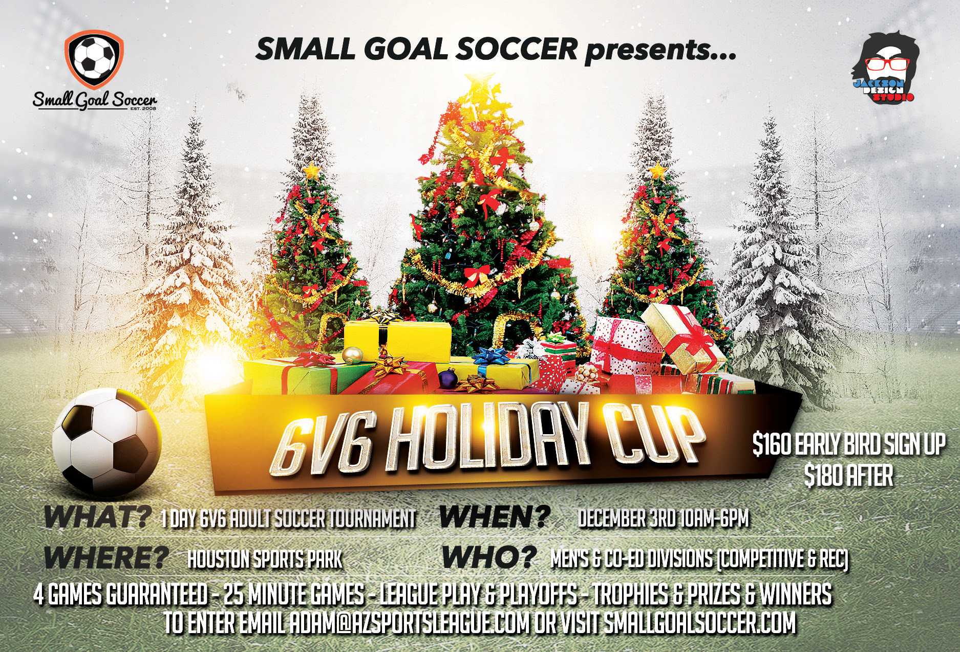 Dec 3 6v6 Small Goal Soccer Tournament still has room for free agents