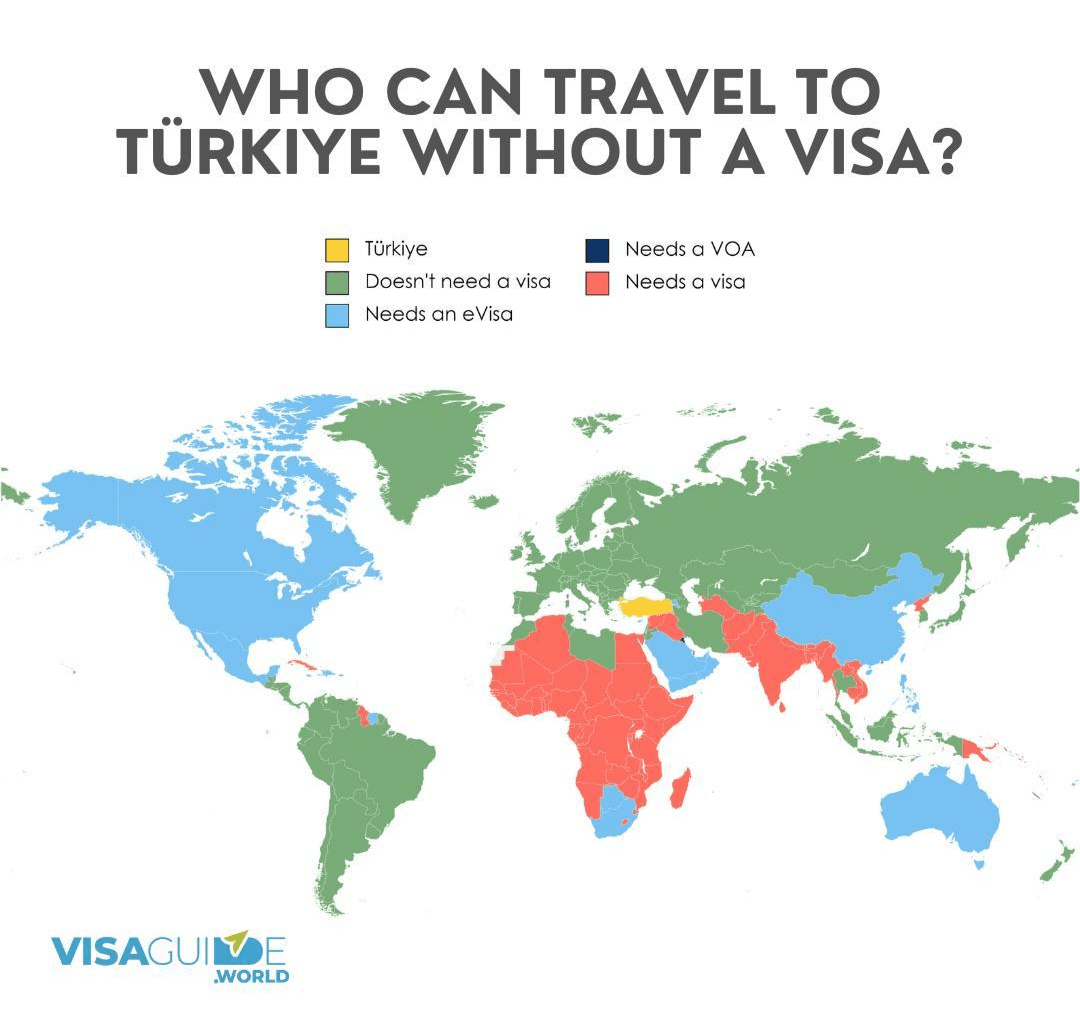 Who can travel to Turkey without a Visa? r/MapPorn